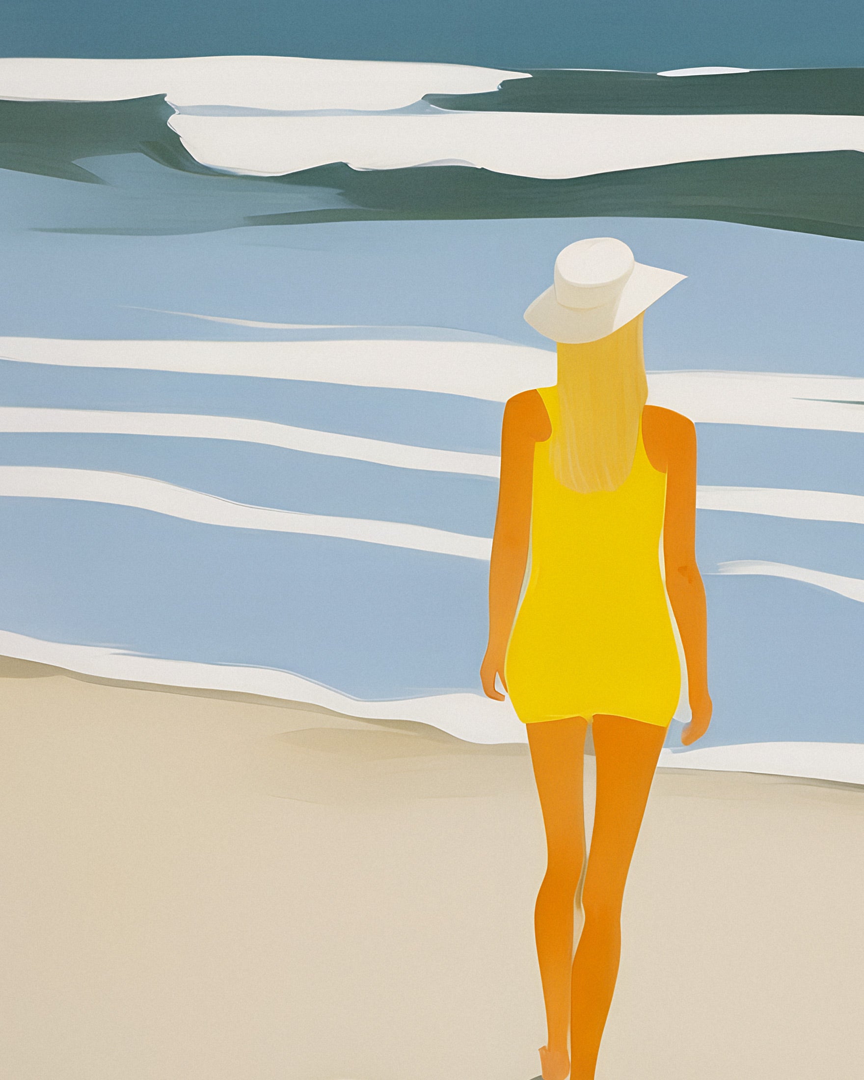 Nastya Beach Portrait - Solig Gul Kustaffisch