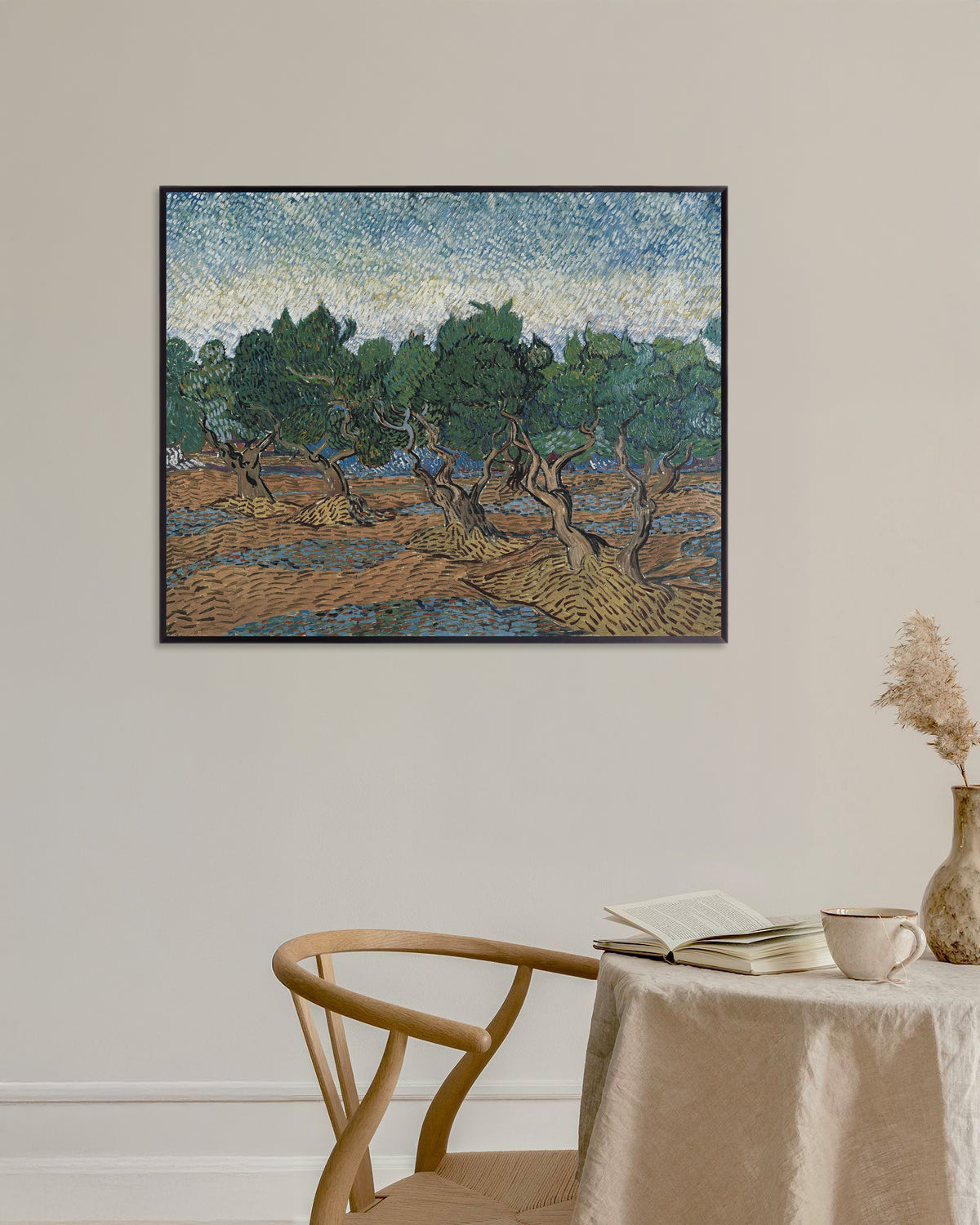 Poster med Olivlund (1889) av Vincent van Gogh, med metallram