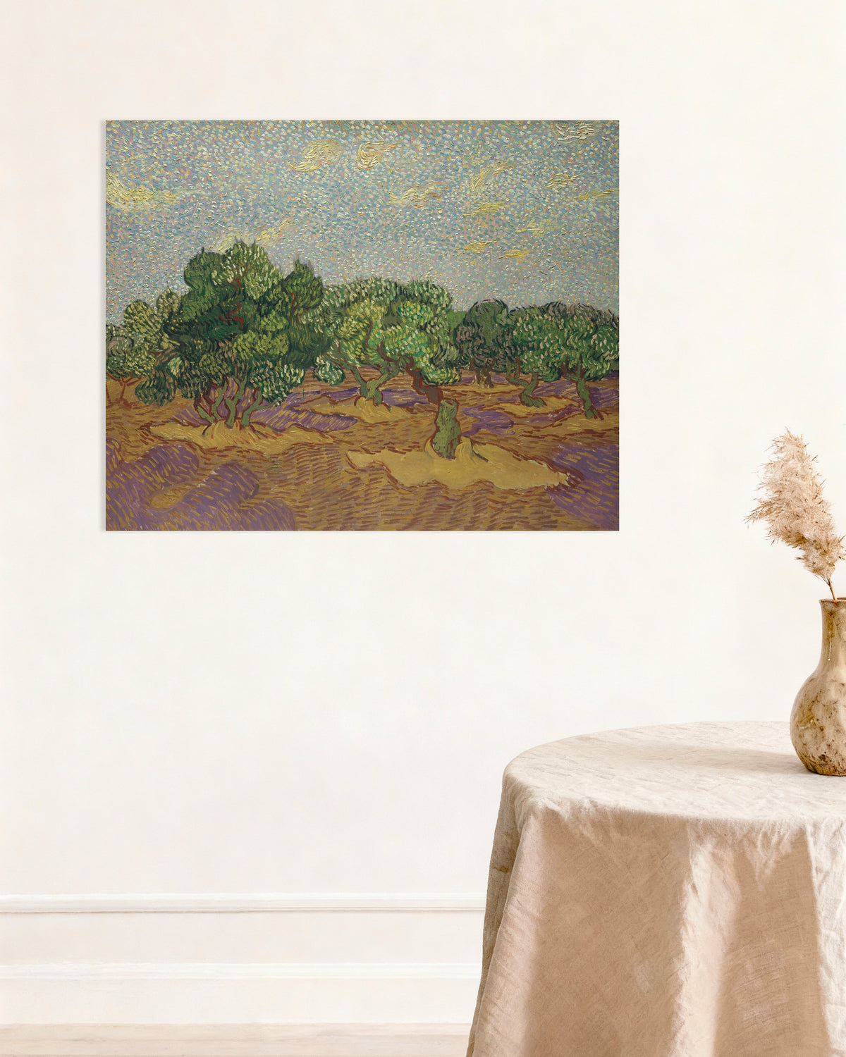 Poster med Olivträd under en blek himmel (1889) av Vincent van Gogh