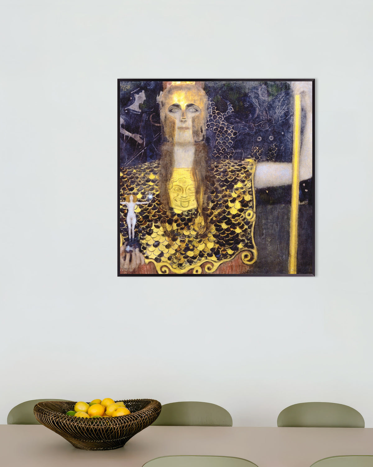 Poster med Pallas Athena (1898) av Gustav Klimt, med metallram