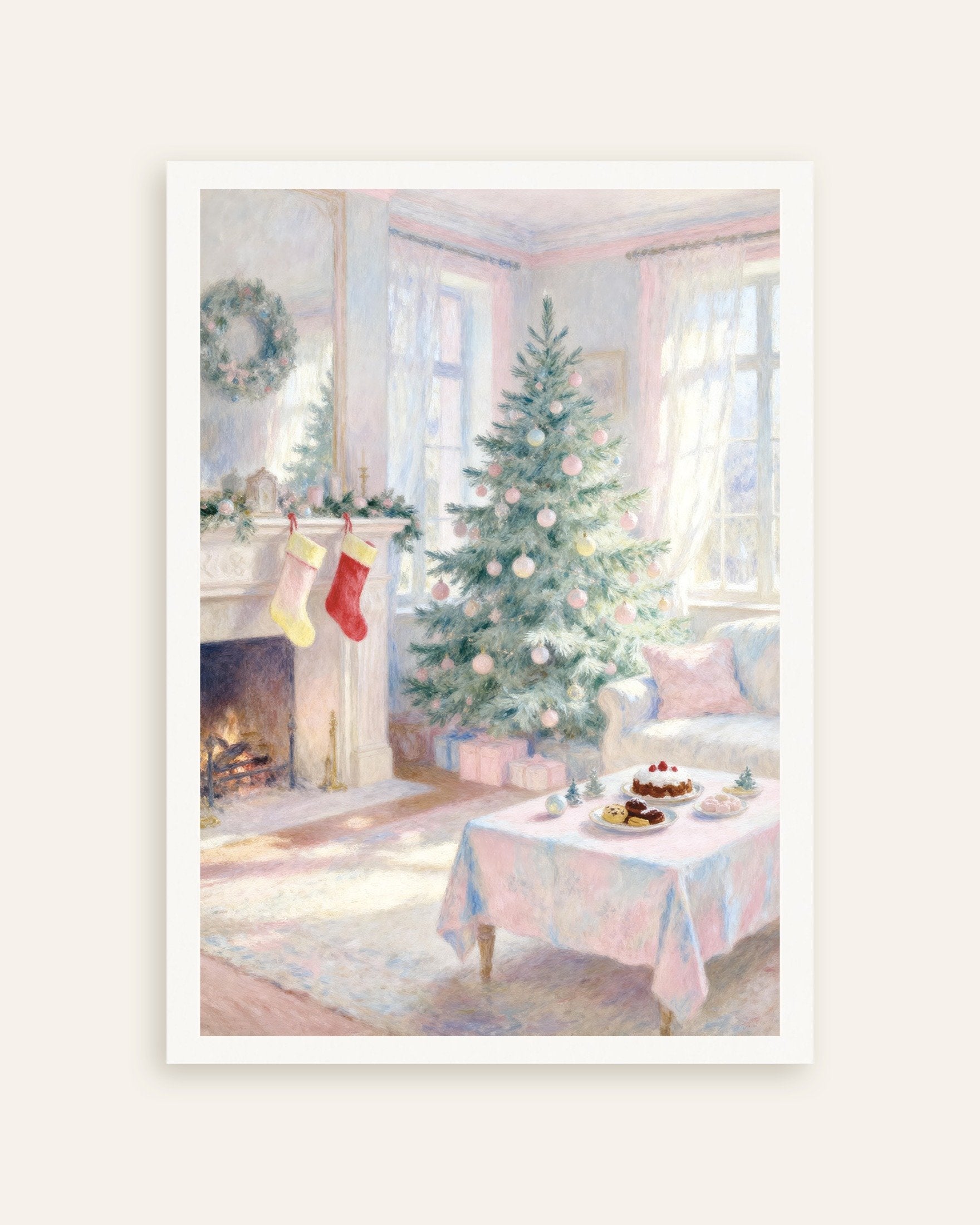 Poster of Pastel Christmas living room poster, thumbnail