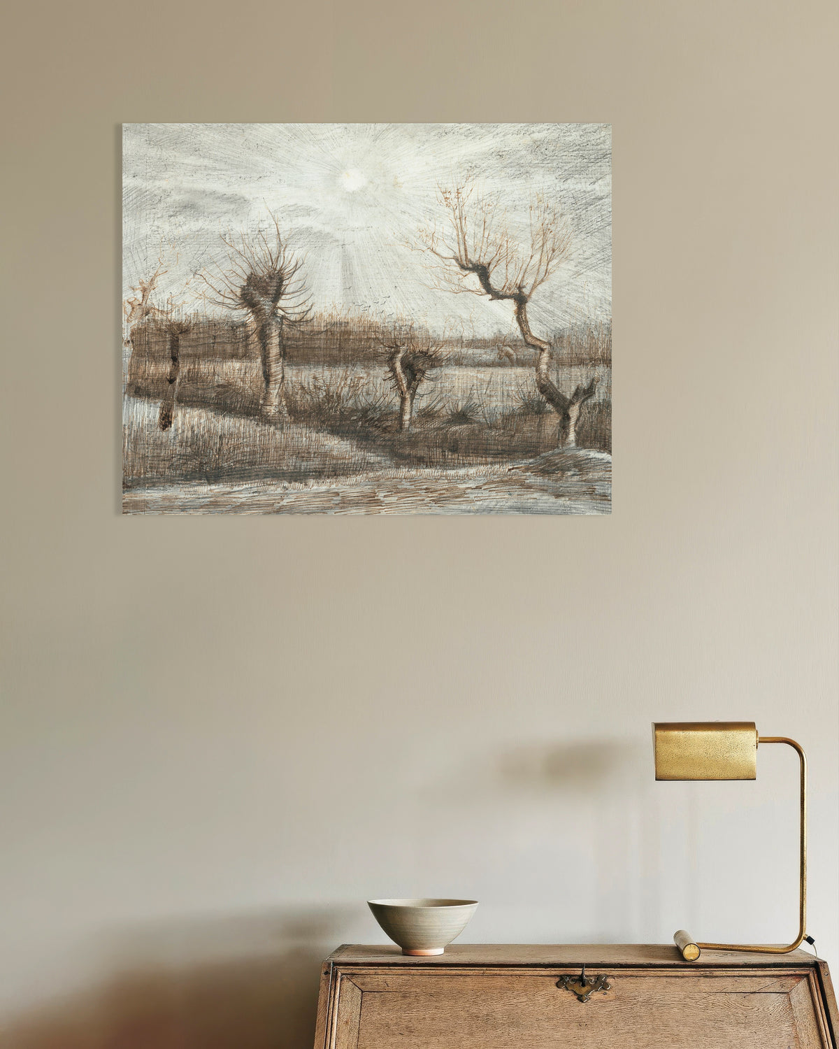 Poster av Pollard Willows (1884) av Vincent van Gogh