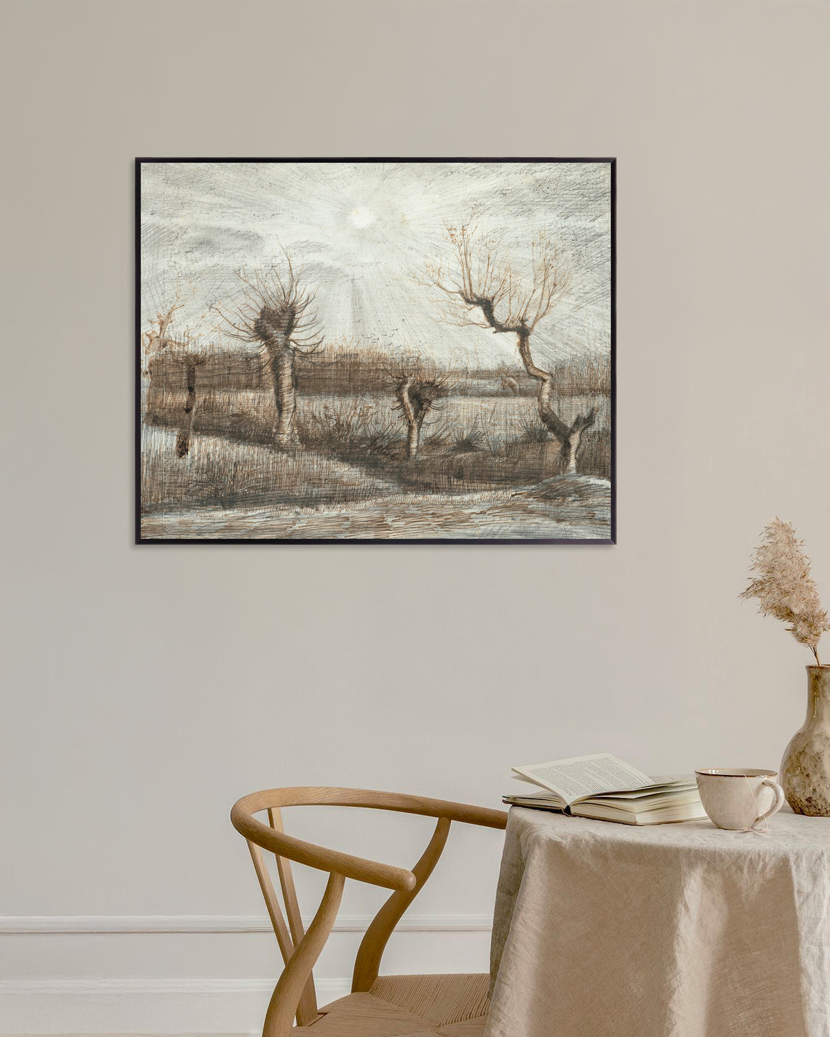 Poster av Pollard Willows (1884) av Vincent van Gogh, med metallram