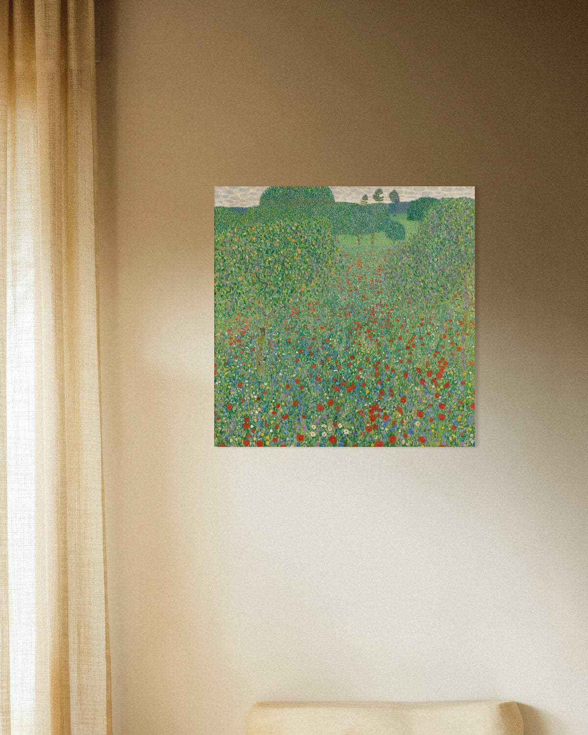 Poster Vallmofält (1907) av Gustav Klimt