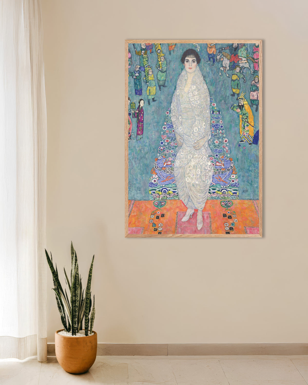 Poster Porträtt av Elisabeth Lederer (1914–1916) av Gustav Klimt med ram i naturträ