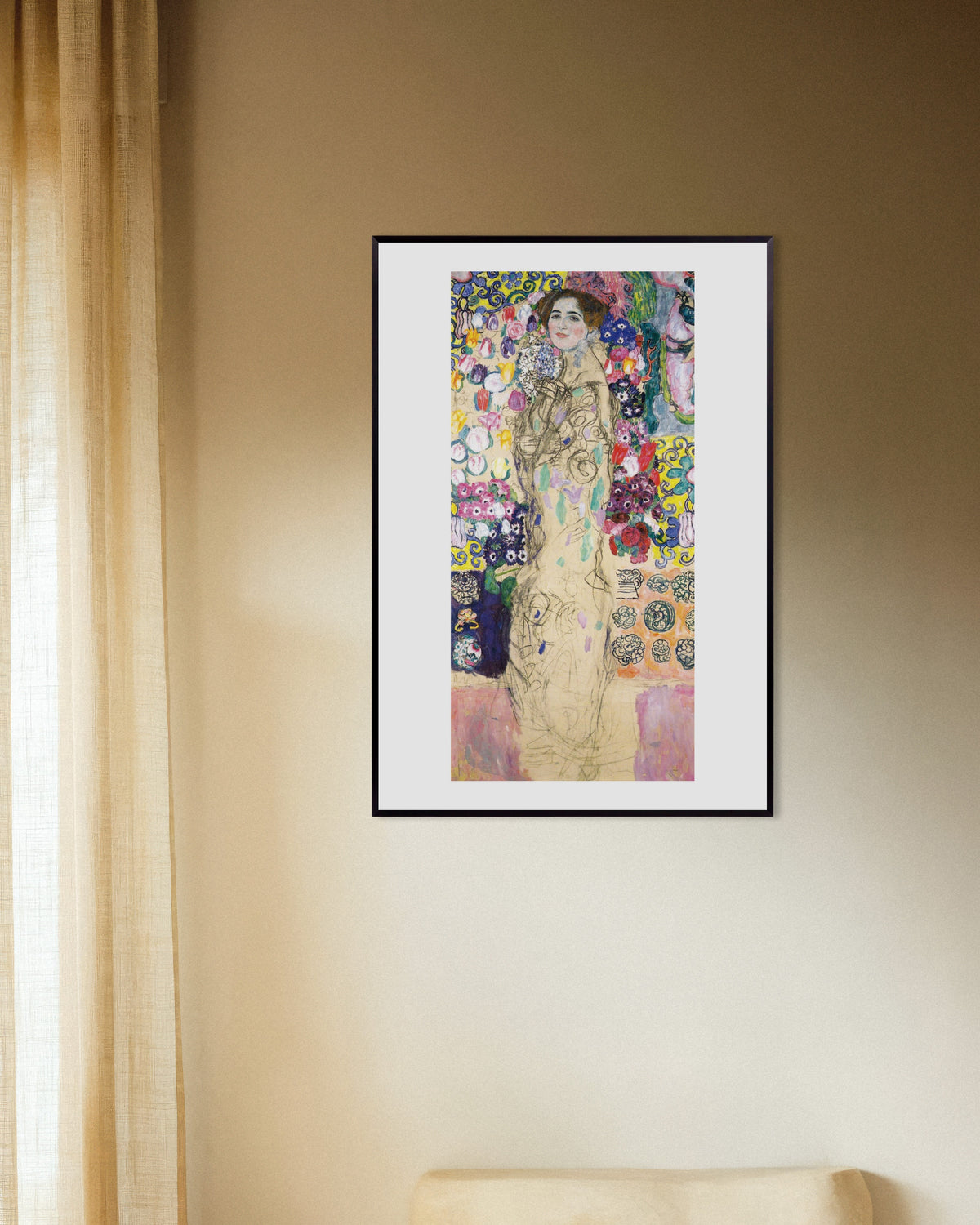 Poster Porträtt av Maria Munk (1917–1918) av Gustav Klimt med metallram