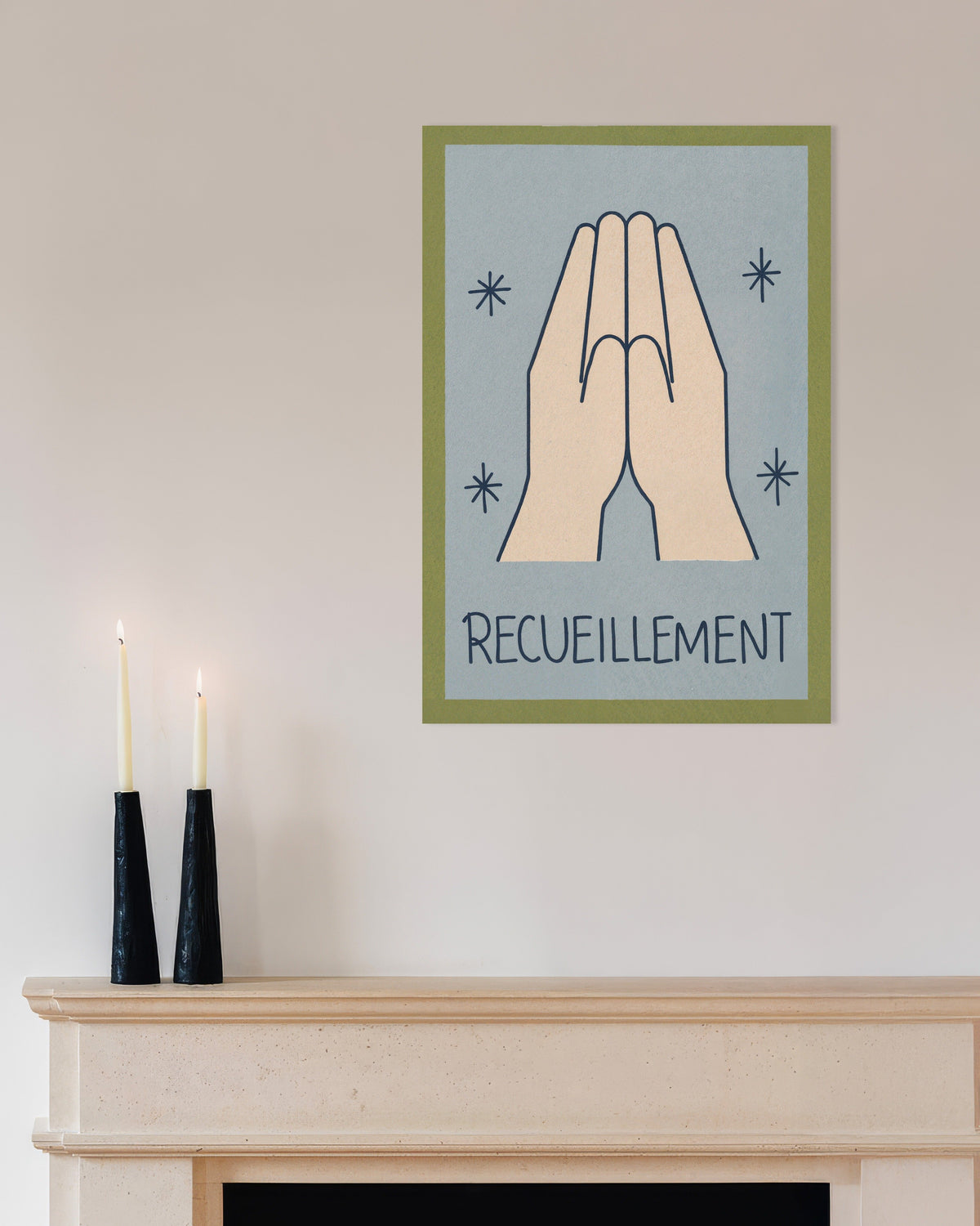 Recueillement – poster med minimalistisk linjekonst