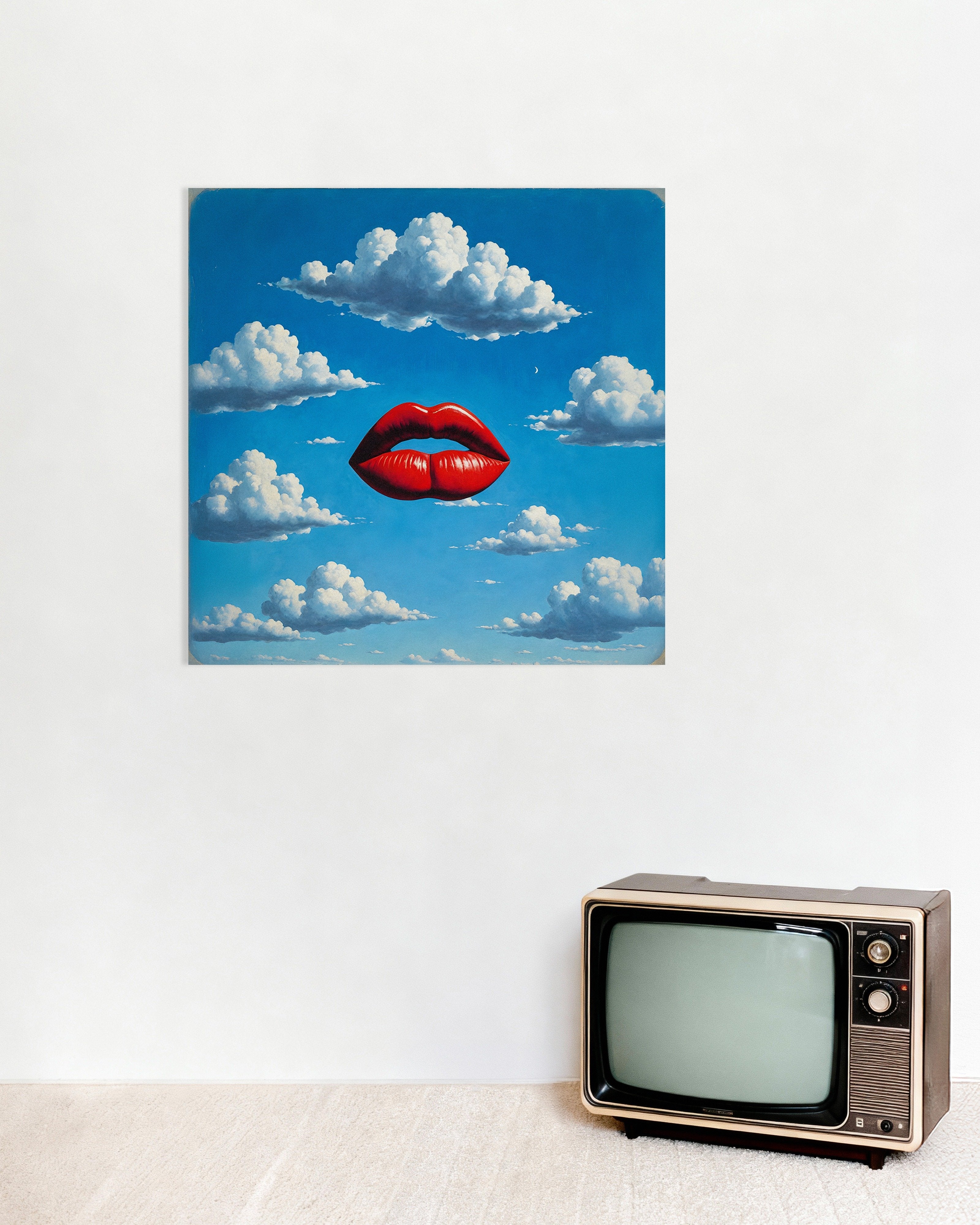 Poster of Red Lips Poster – Dreamlike Surrealism Art