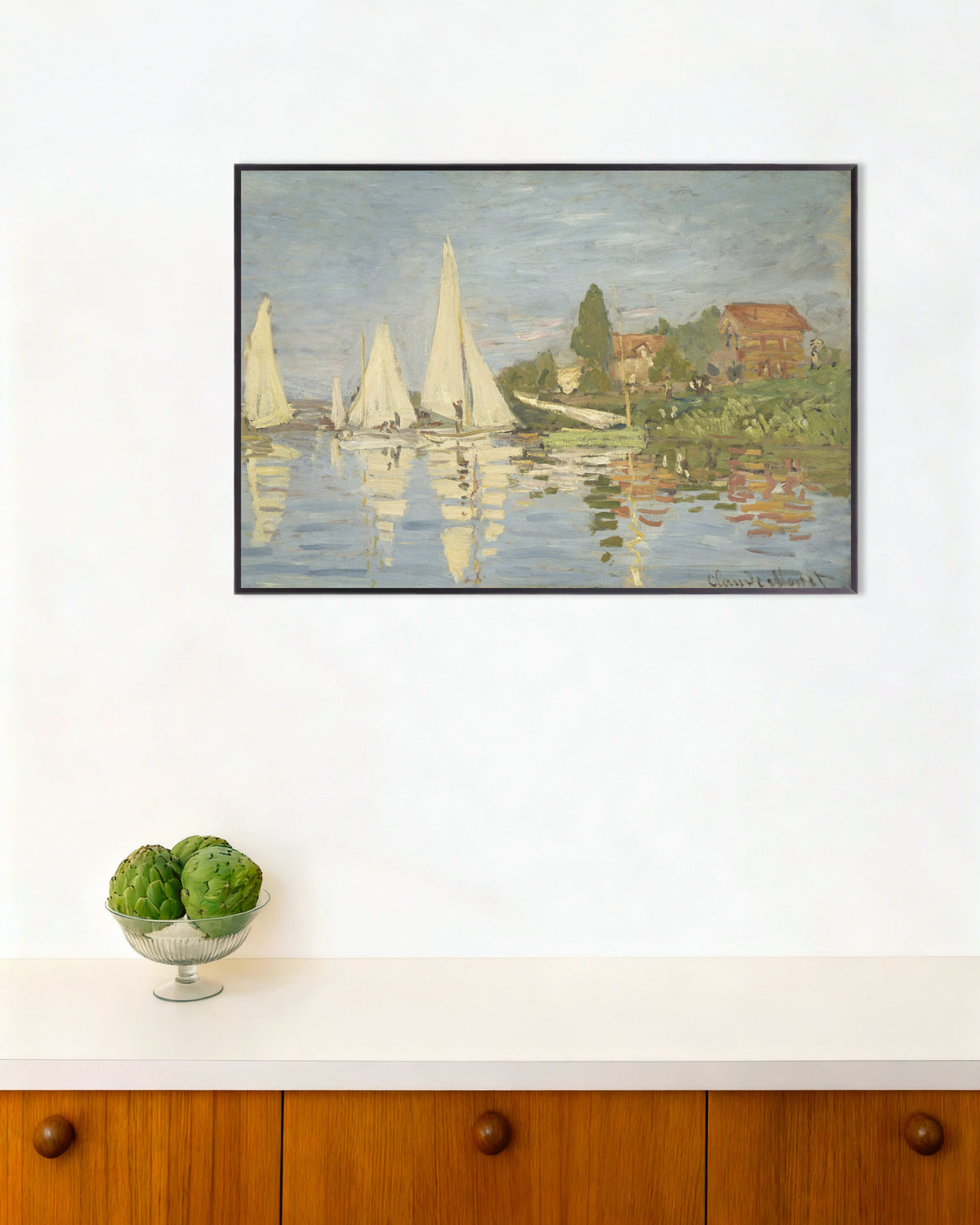 Poster Kappsegling vid Argenteuil (ca 1872) av Claude Monet med metallram