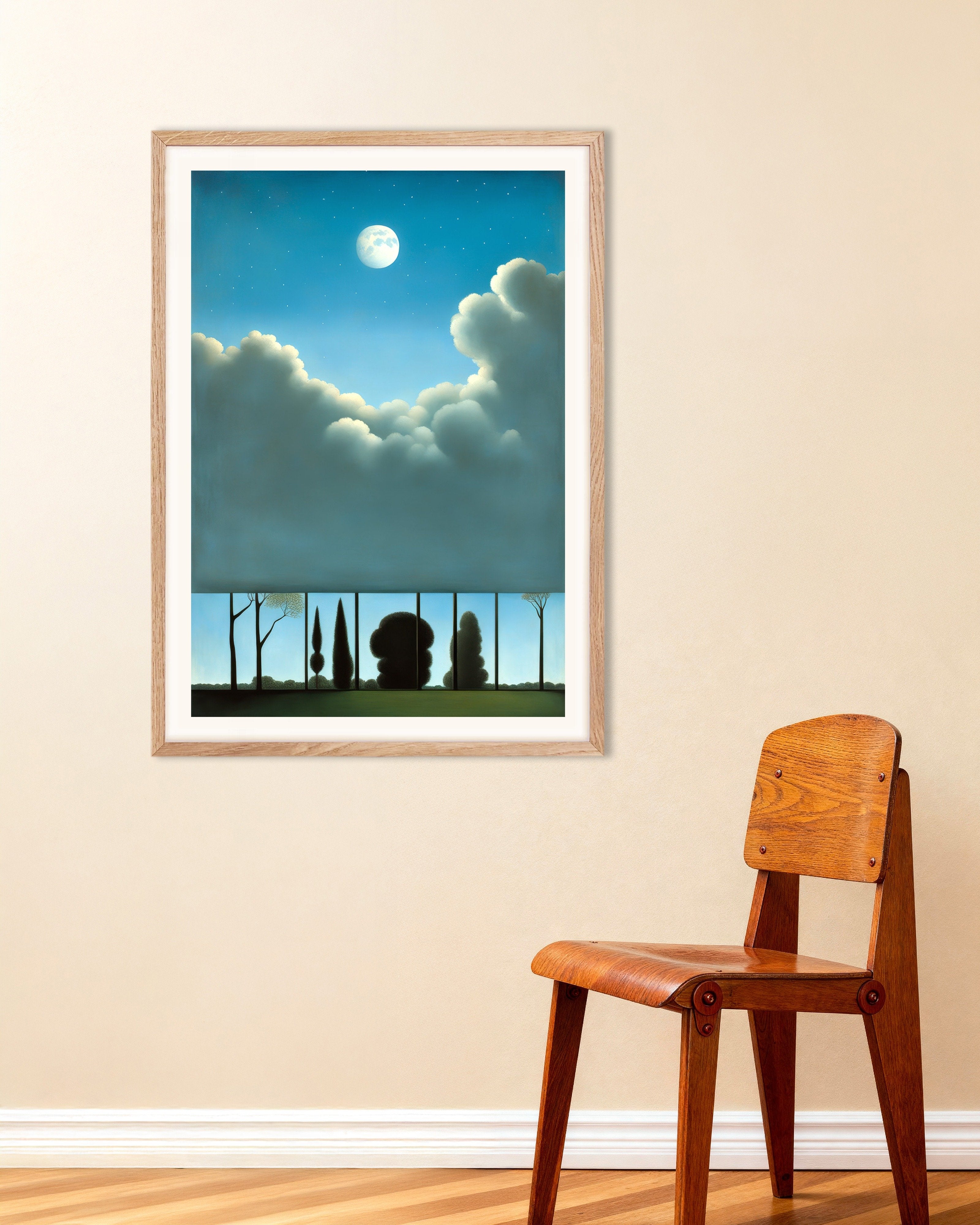 Poster of Roof of the World, with natural wooden frame