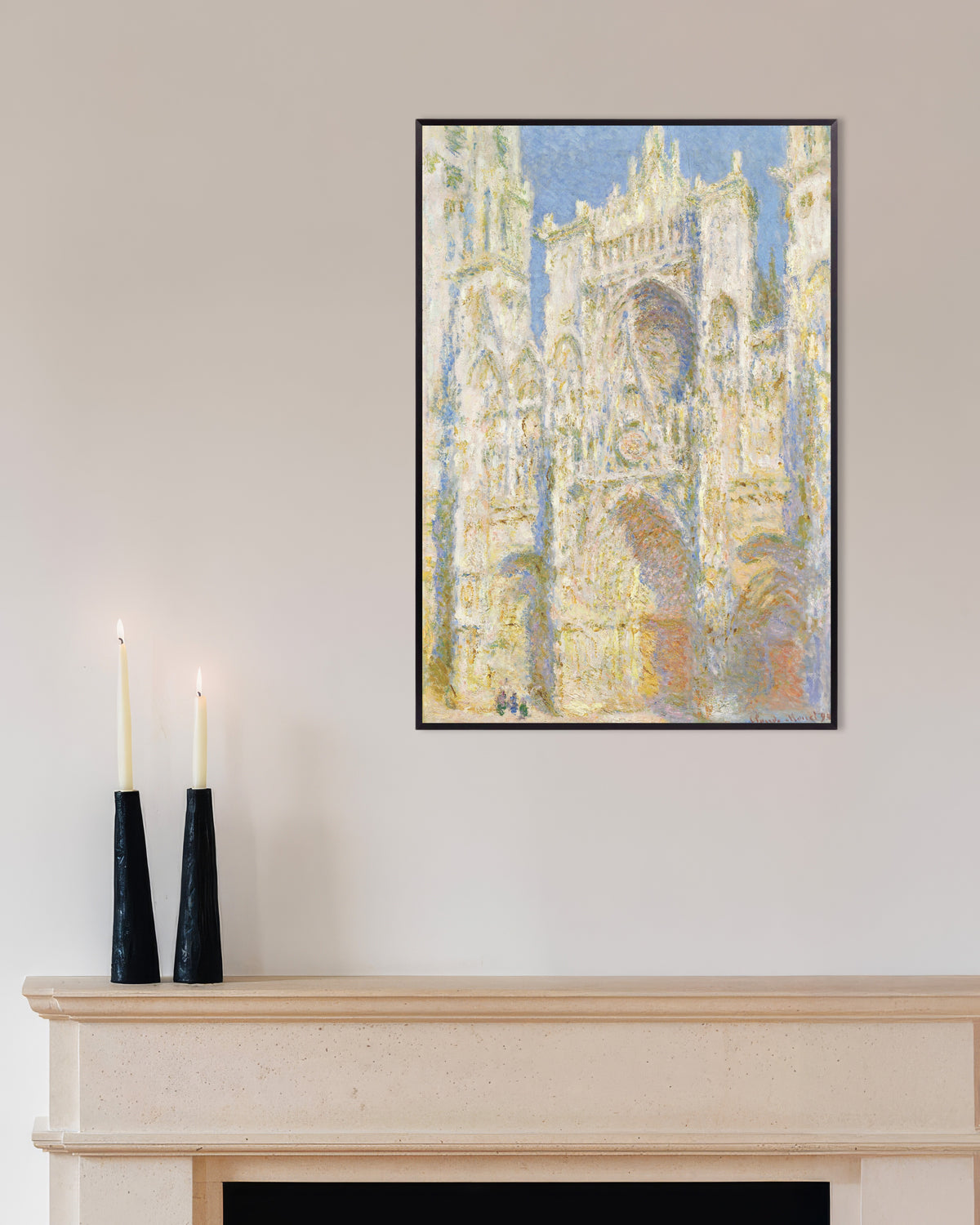 Poster Katedralen i Rouen, västfasaden i solljus (1894) av Claude Monet med metallram