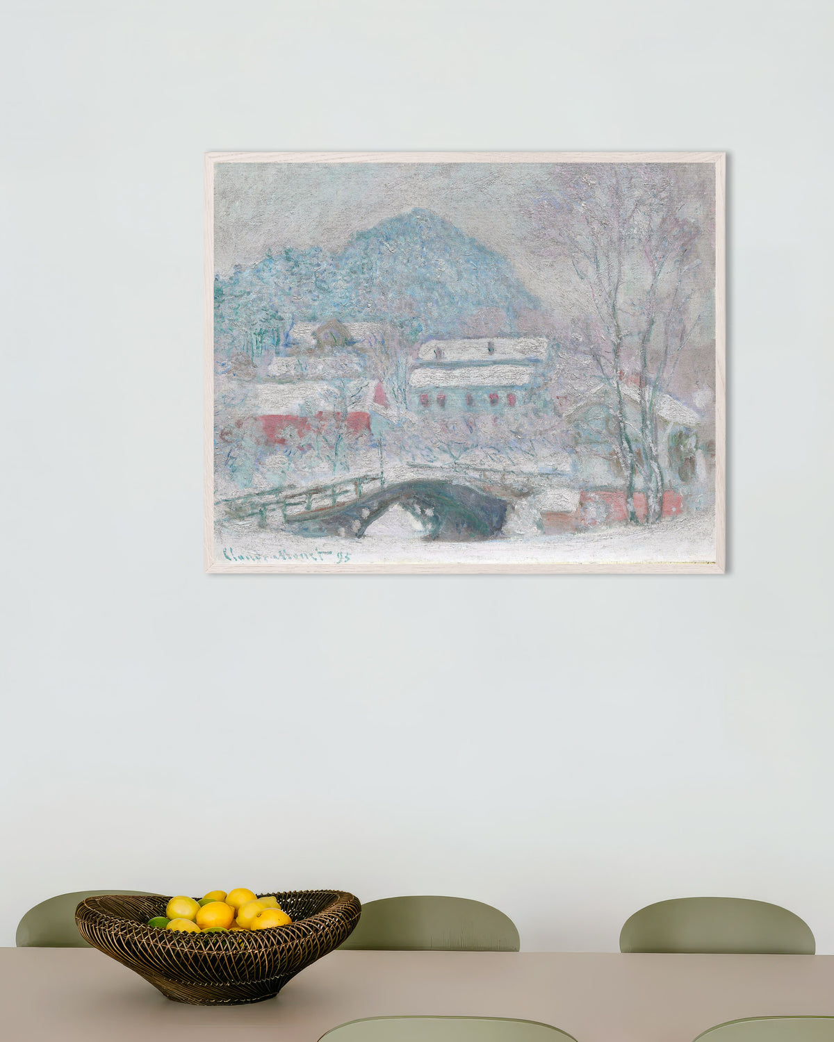 Poster Sandvika, Norge (1895) av Claude Monet med vit träram