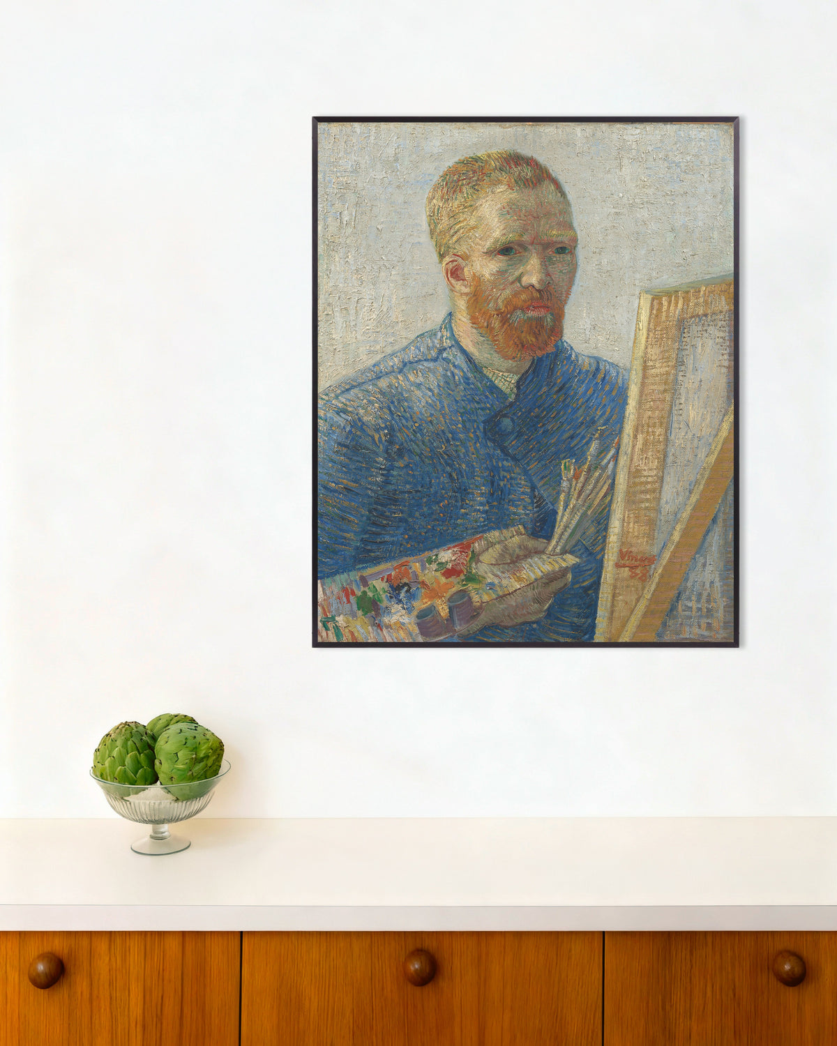 Poster med Självporträtt som målare (1888) av Vincent van Gogh, med metallram
