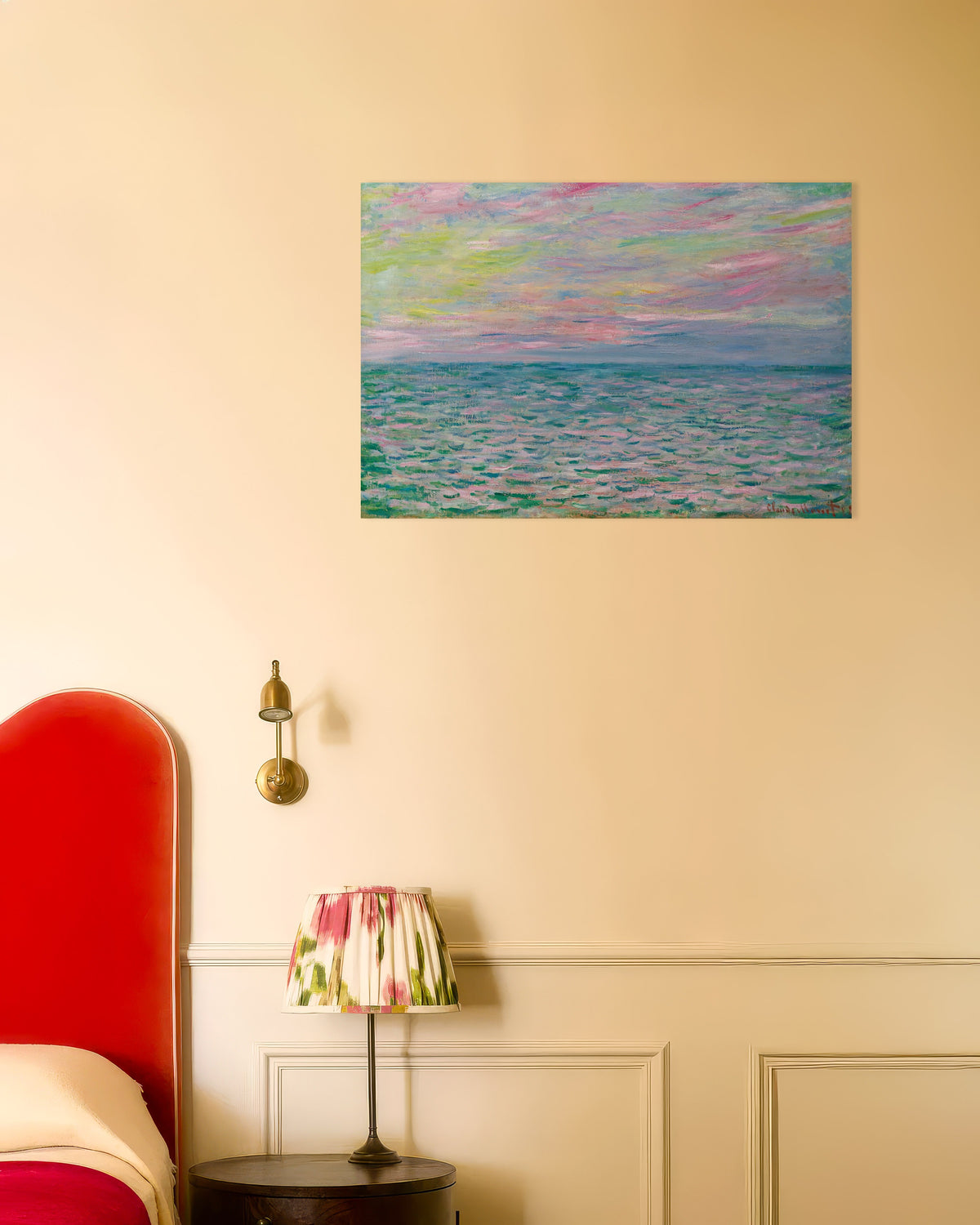 Poster Solnedgång vid Pourville, öppet hav (1882) av Claude Monet