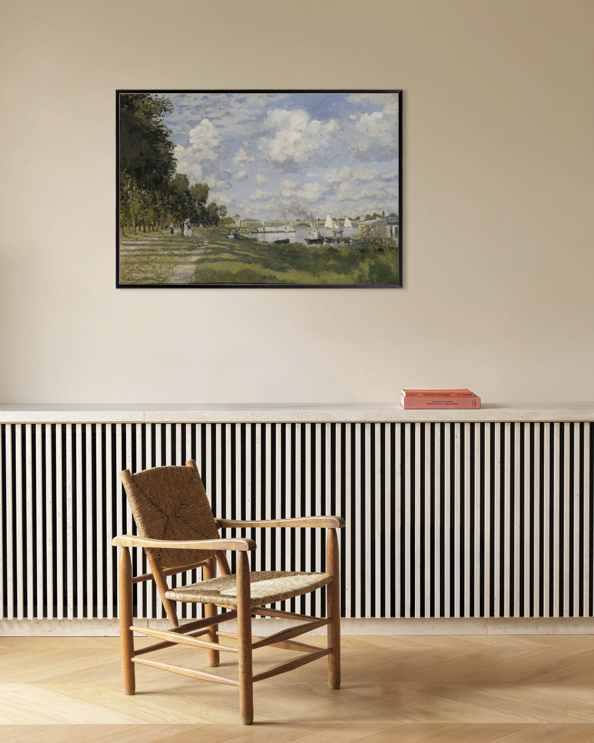 Poster Bassängen vid Argenteuil (ca 1872) av Claude Monet med metallram
