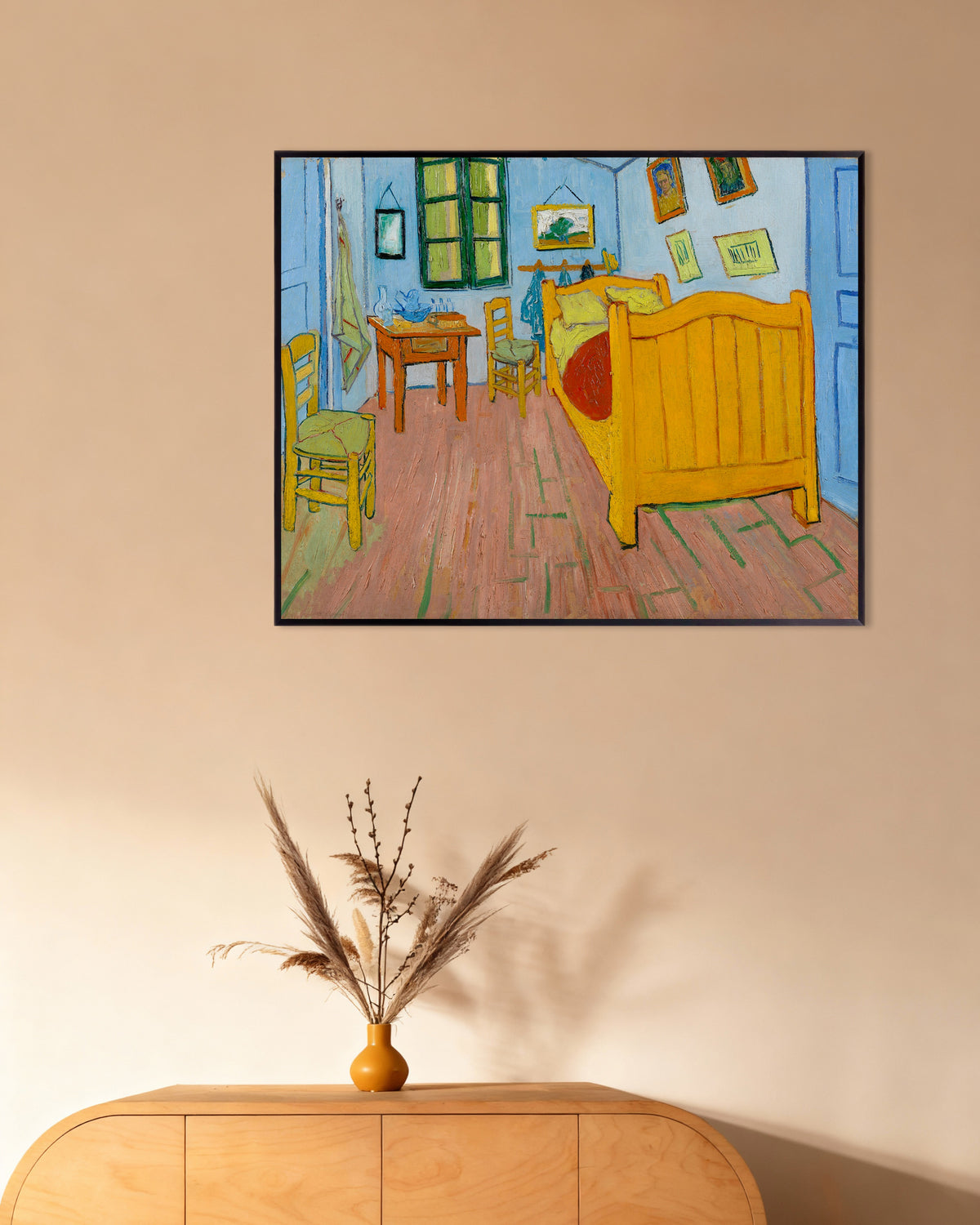 Poster med Sovrummet (1888) av Vincent van Gogh, med metallram