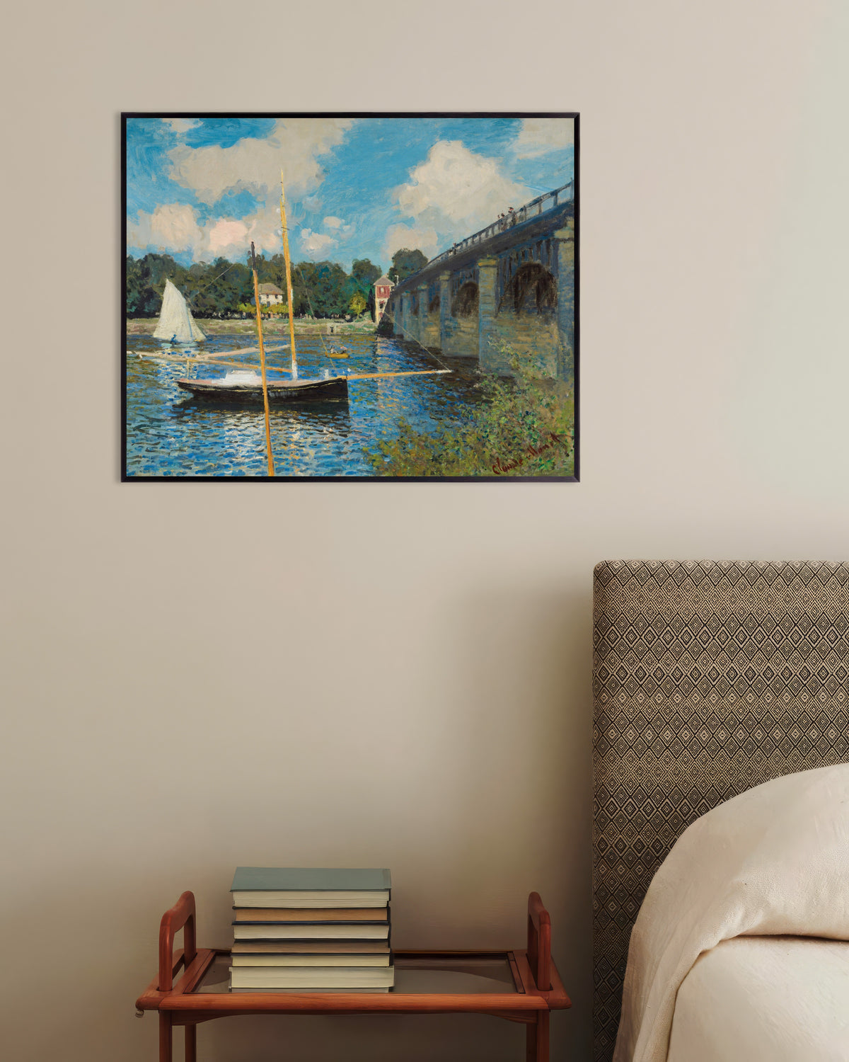 Poster Bron i Argenteuil (1874) av Claude Monet med metallram