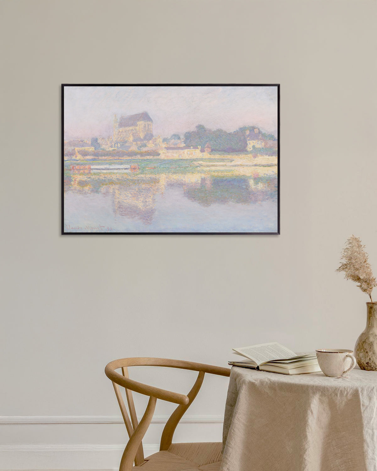 Poster Kyrkan i Vernon, sol (1894) av Claude Monet med metallram