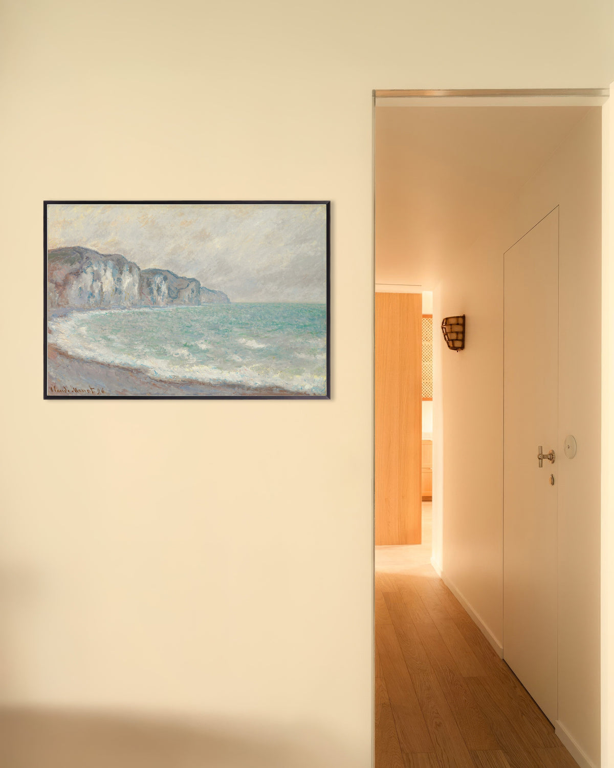 Poster Klippan vid Pourville (1896) av Claude Monet med metallram