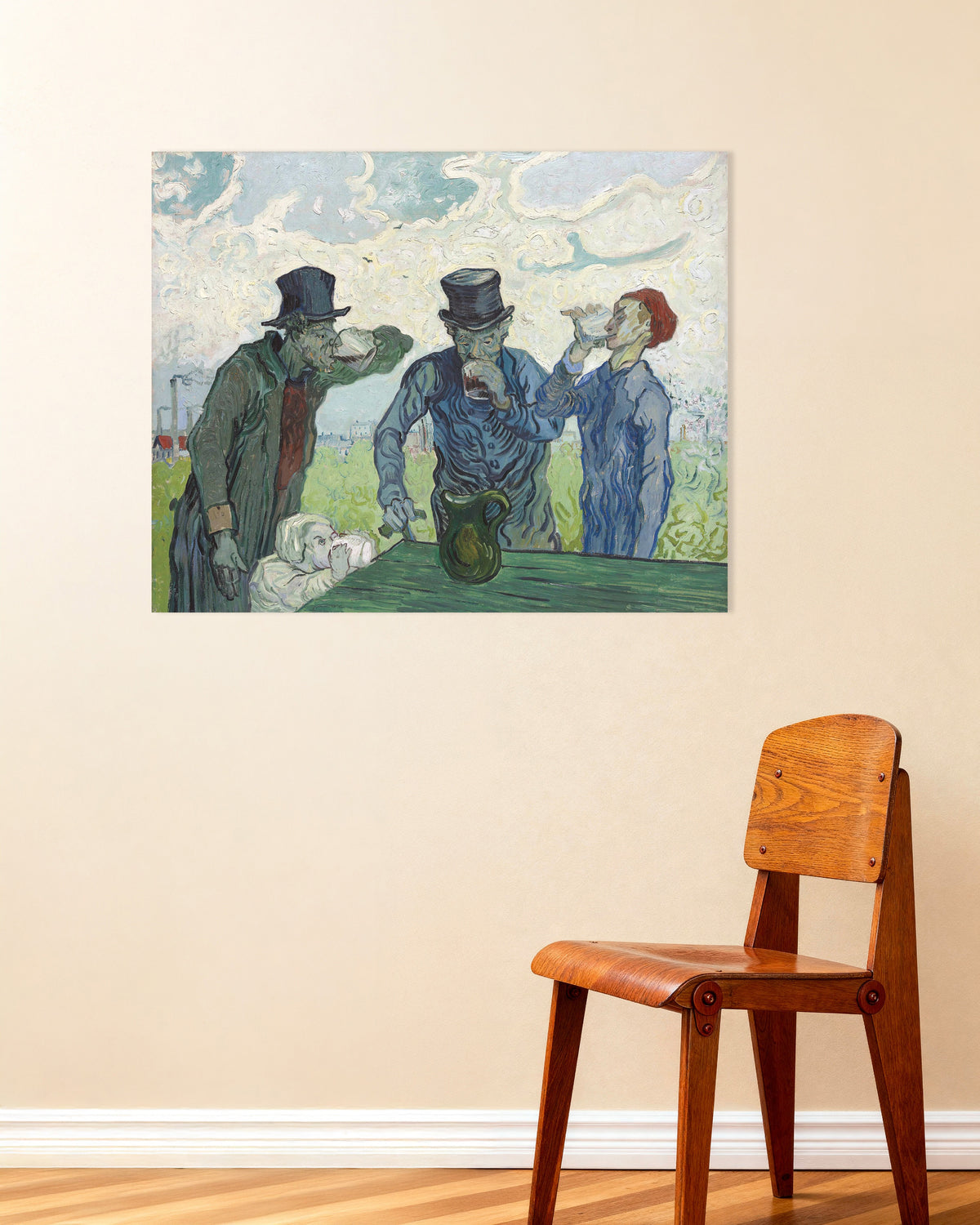 Poster med Drinkarna, efter Daumier (1890) av Vincent van Gogh