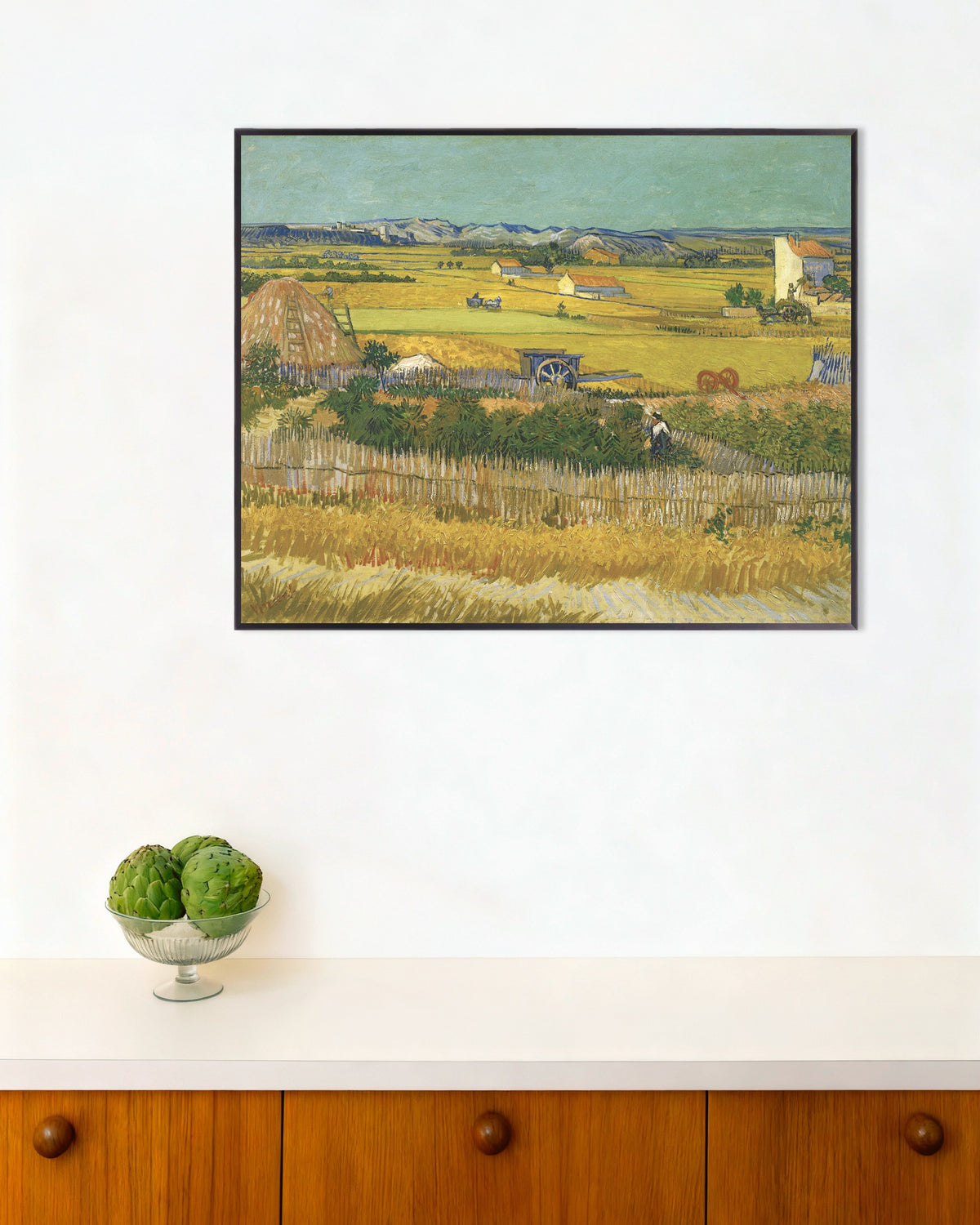 Poster med Skörden (1888) av Vincent van Gogh, med metallram