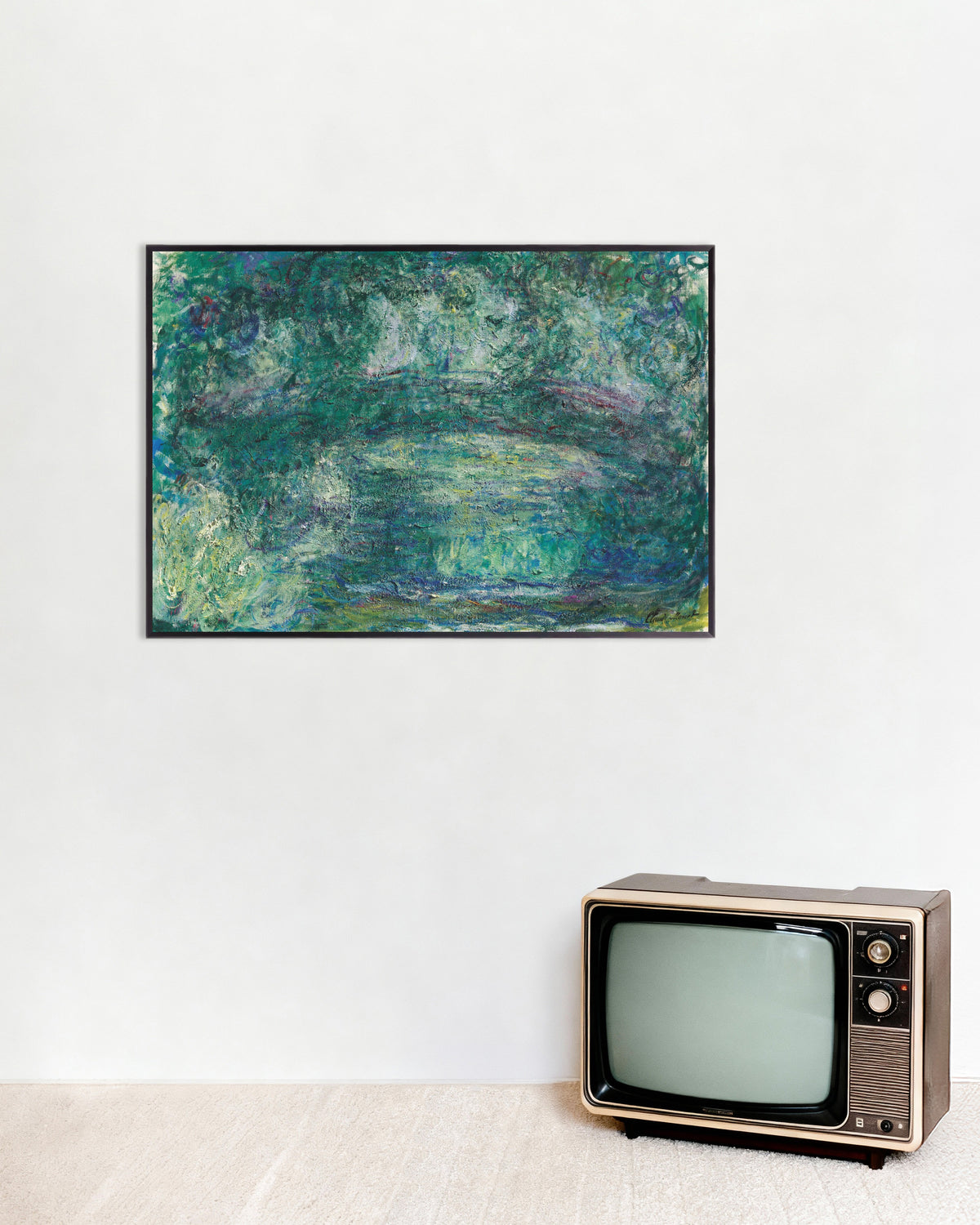 Poster Den japanska bron (1918–1924) av Claude Monet med metallram