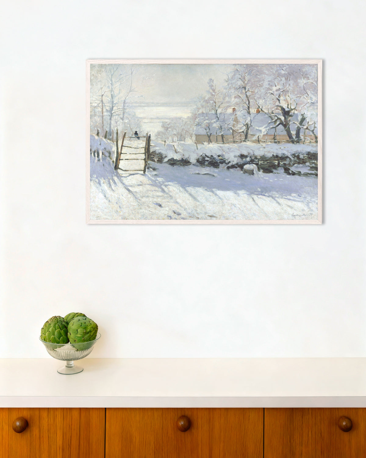 Poster Skatan (1868–1869) av Claude Monet med vit träram
