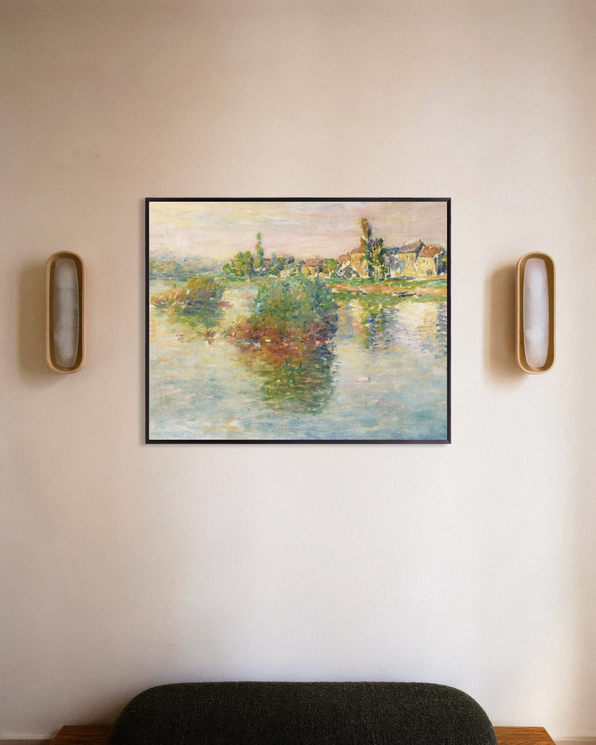 Poster Seine vid Lavacourt (1879) av Claude Monet med metallram