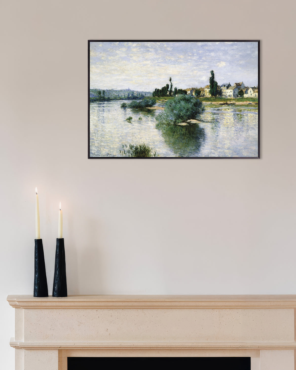 Poster Seine vid Lavacourt (1880) av Claude Monet med metallram