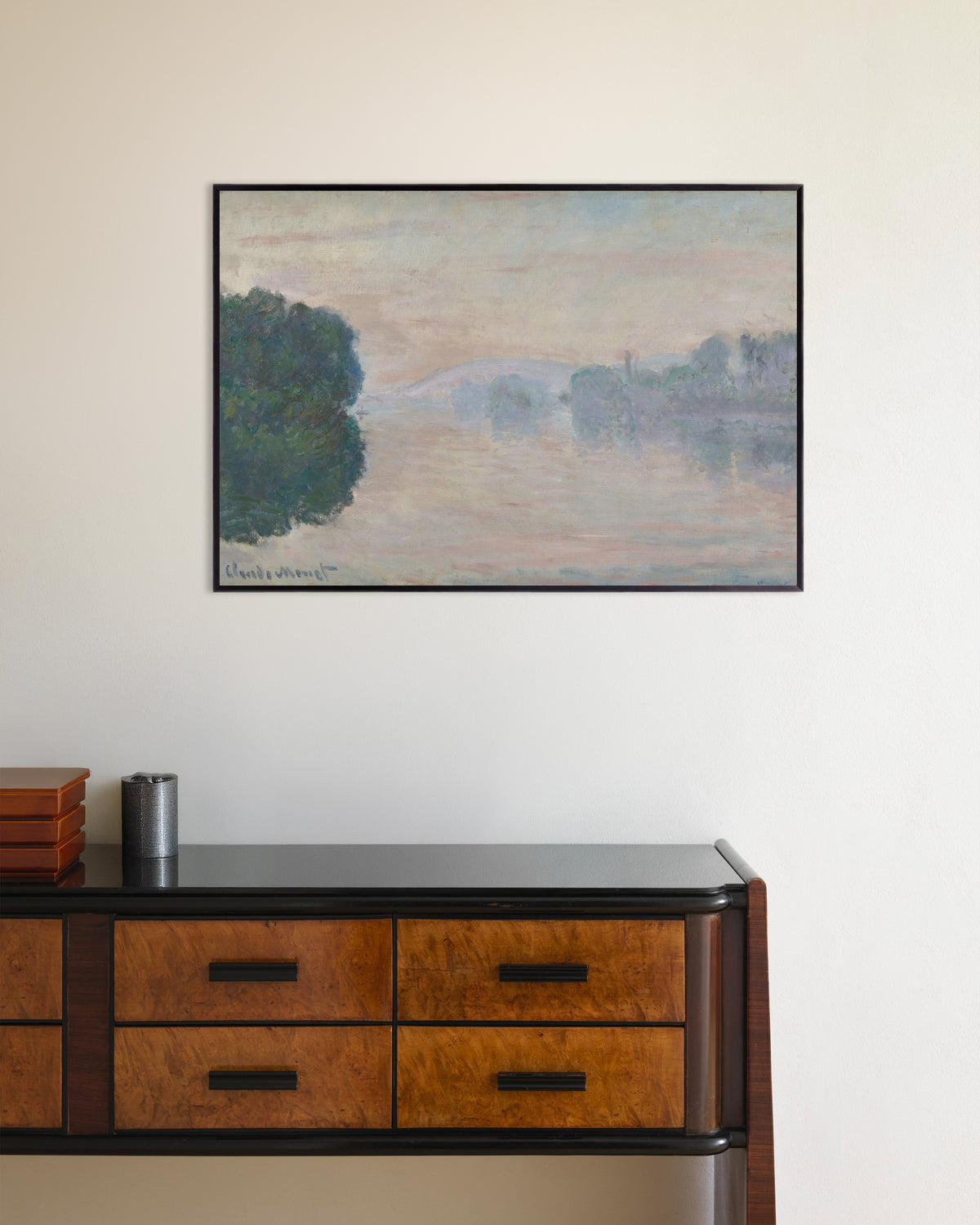 Poster Seine i dimman (1894) av Claude Monet med metallram
