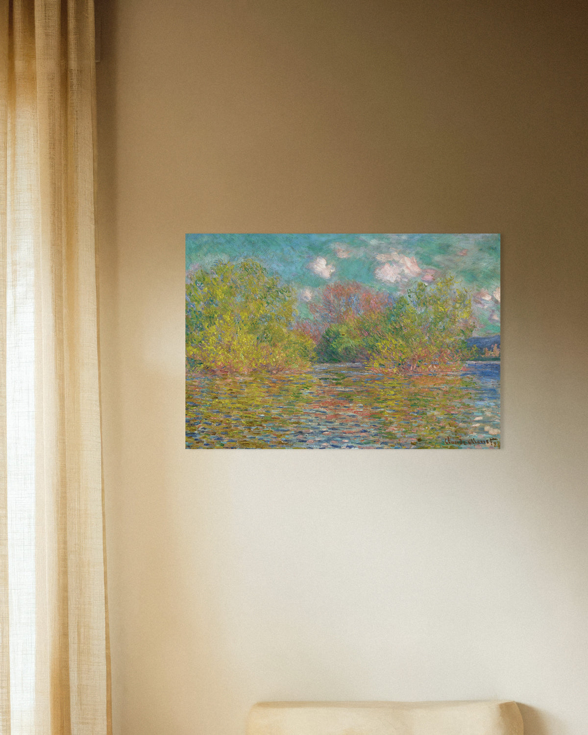 Poster Seine nära Giverny (1888) av Claude Monet