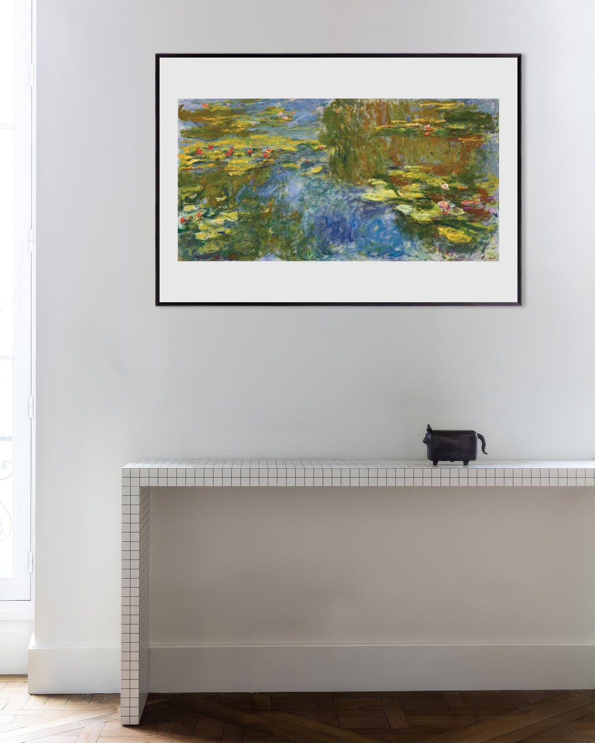 Poster Näckrosdammen (ca 1917–1919) av Claude Monet med metallram