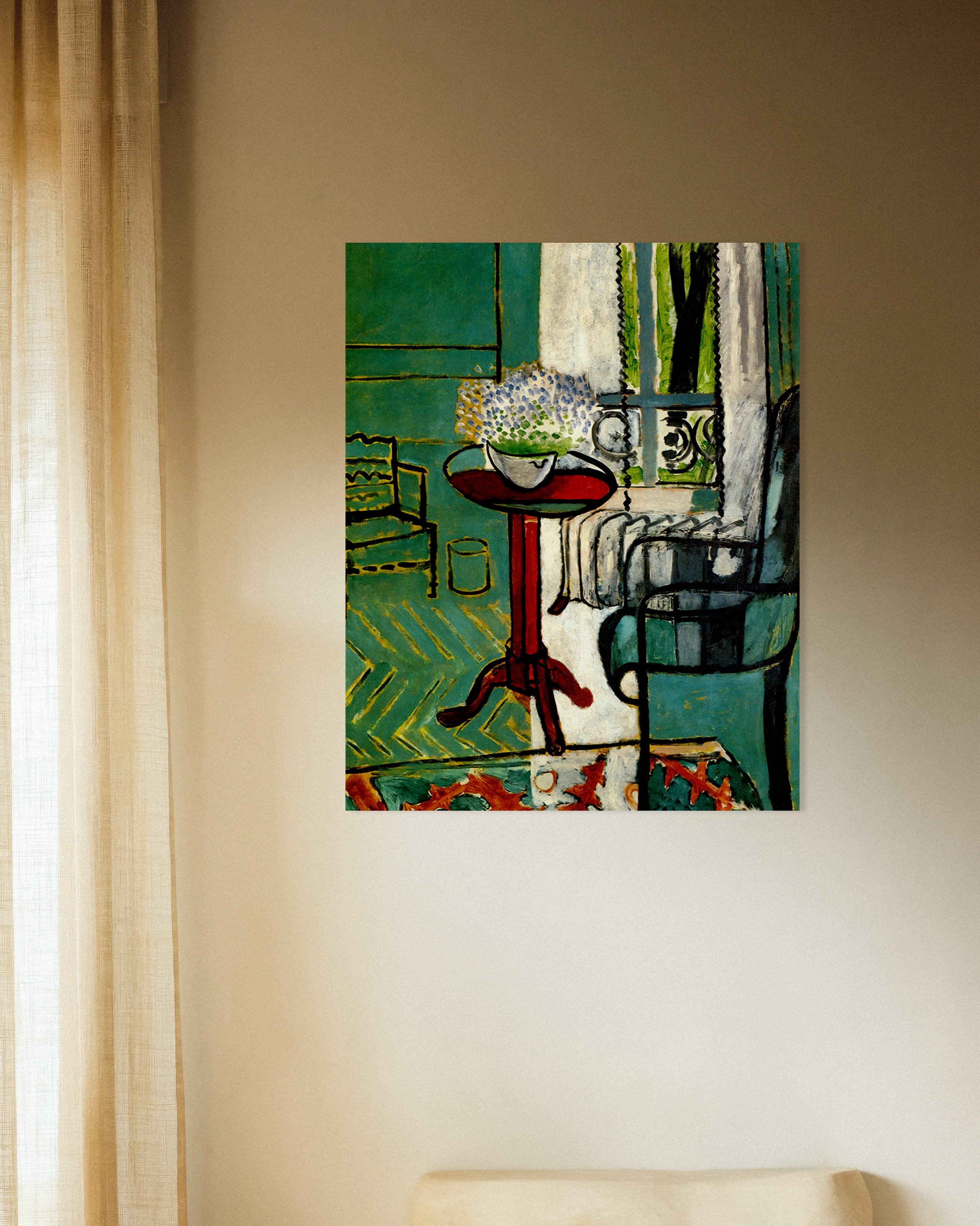 Poster of The window (Interior with forget-me-nots) by Henri Matisse