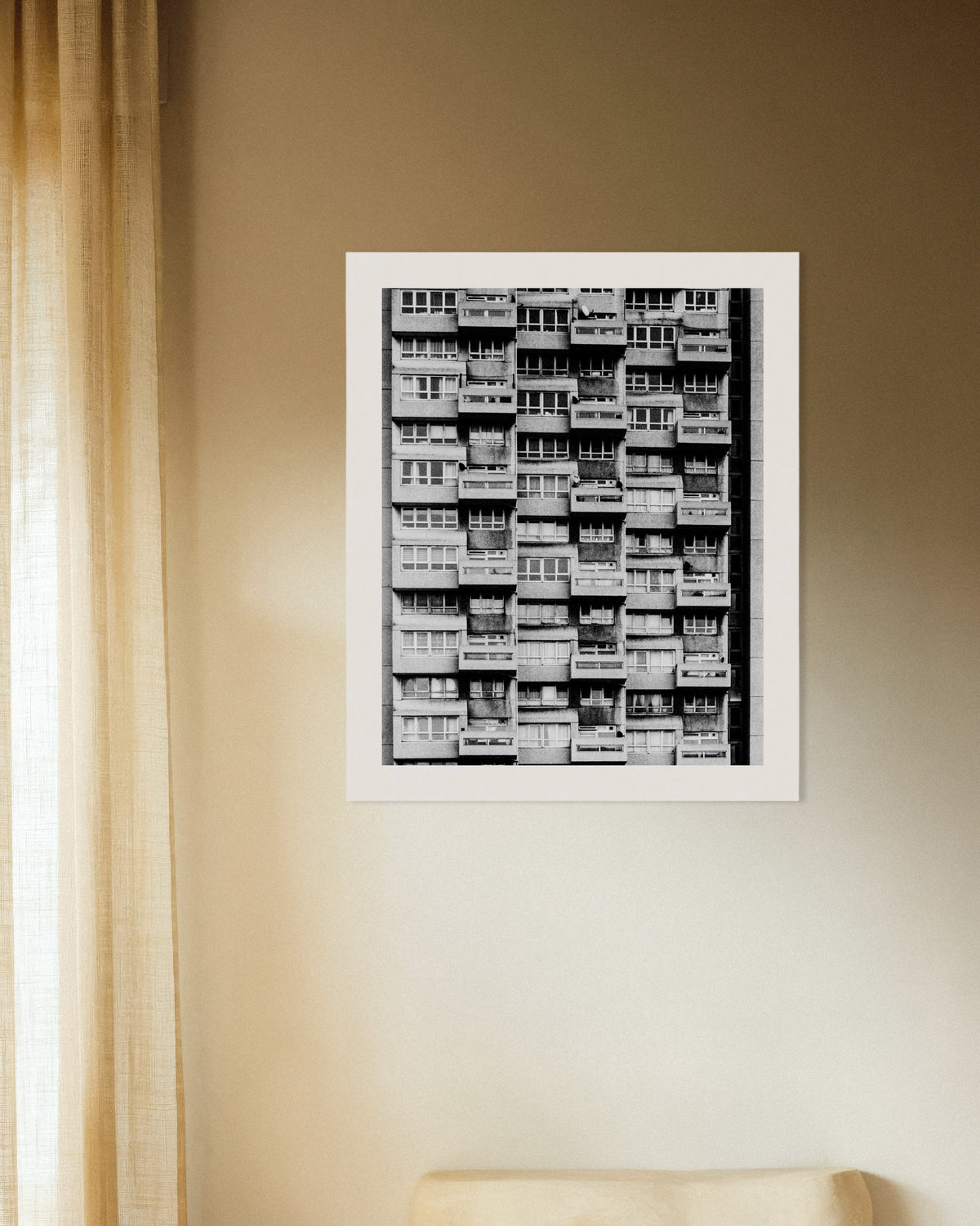 Poster ”Höghusfasad med balkonger”