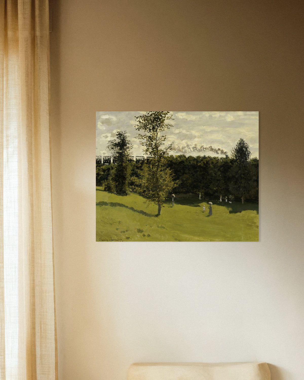 Poster Tåg på landsbygden (ca 1870) av Claude Monet