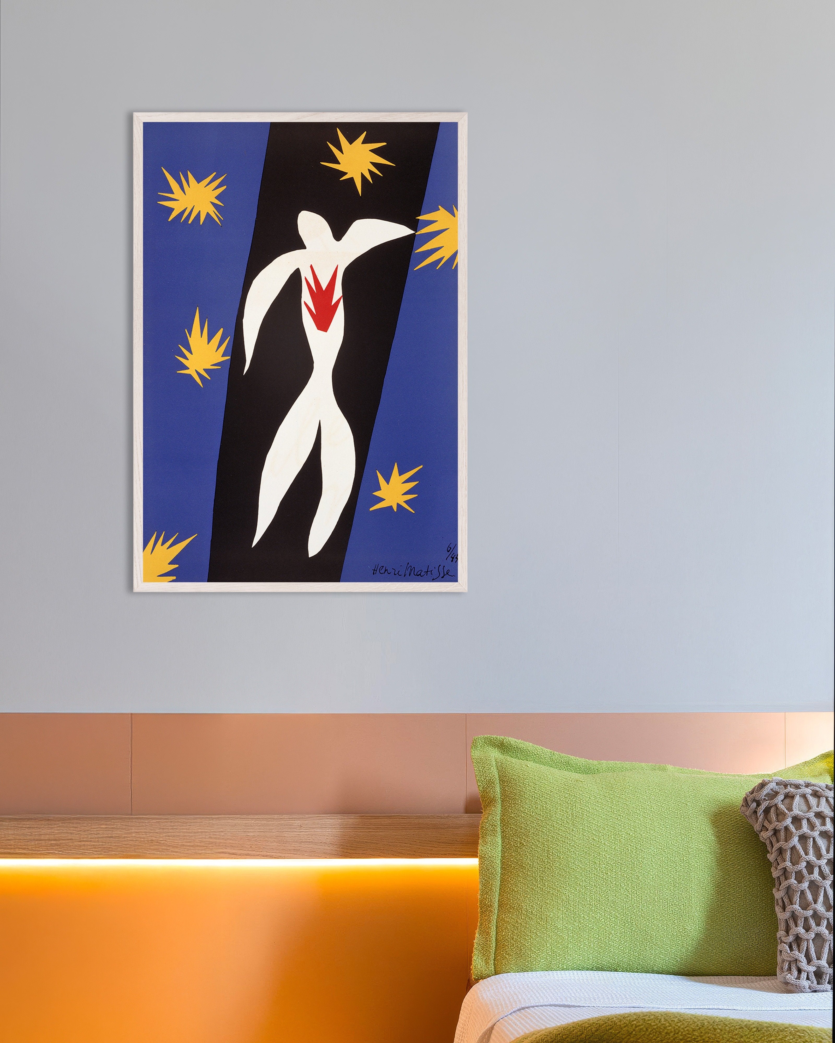 Poster of Verve, de la couleur (1945) by Henri Matisse - Poster, with white wooden frame