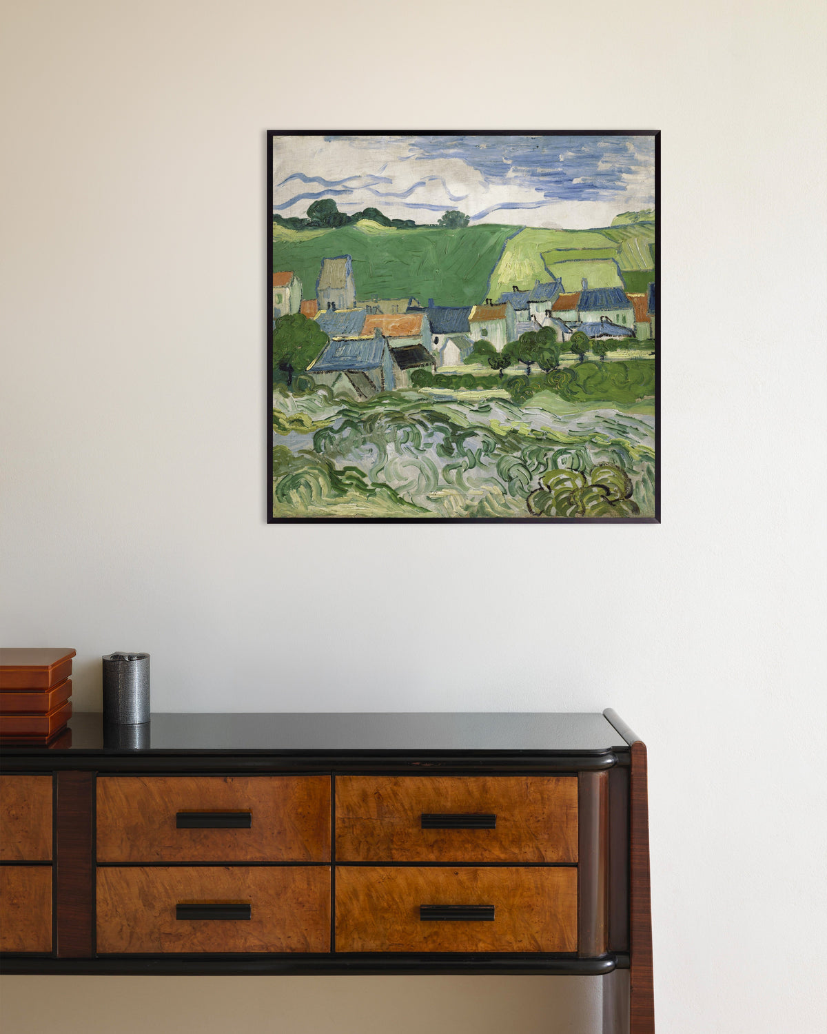 Poster av Utsikt över Auvers (1890) av Vincent van Gogh, med metallram