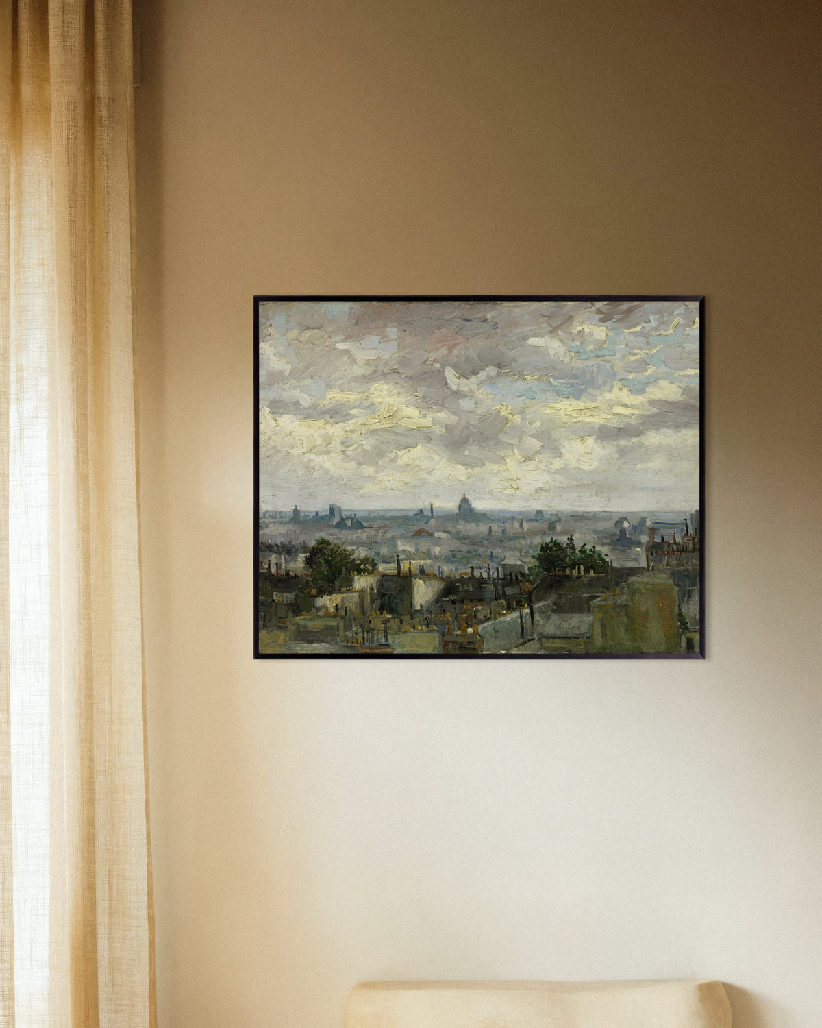 Poster av Utsikt över Paris (1886) av Vincent van Gogh, med metallram