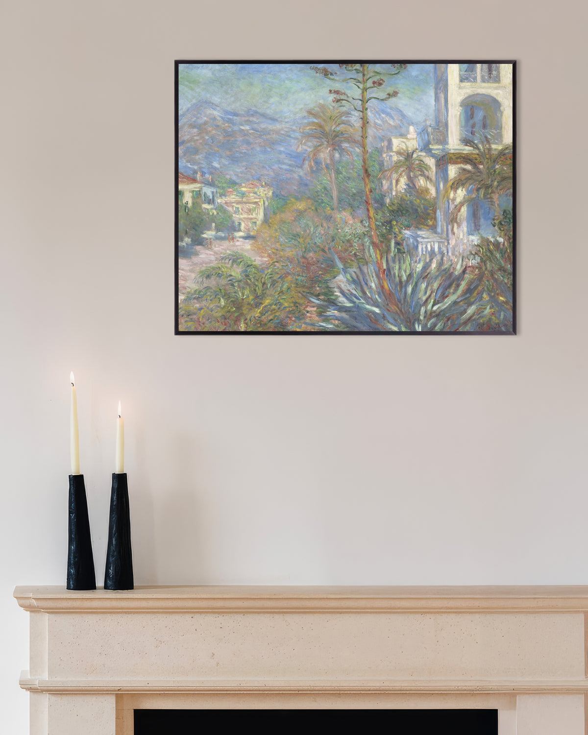 Poster Villor i Bordighera (1884) av Claude Monet med metallram