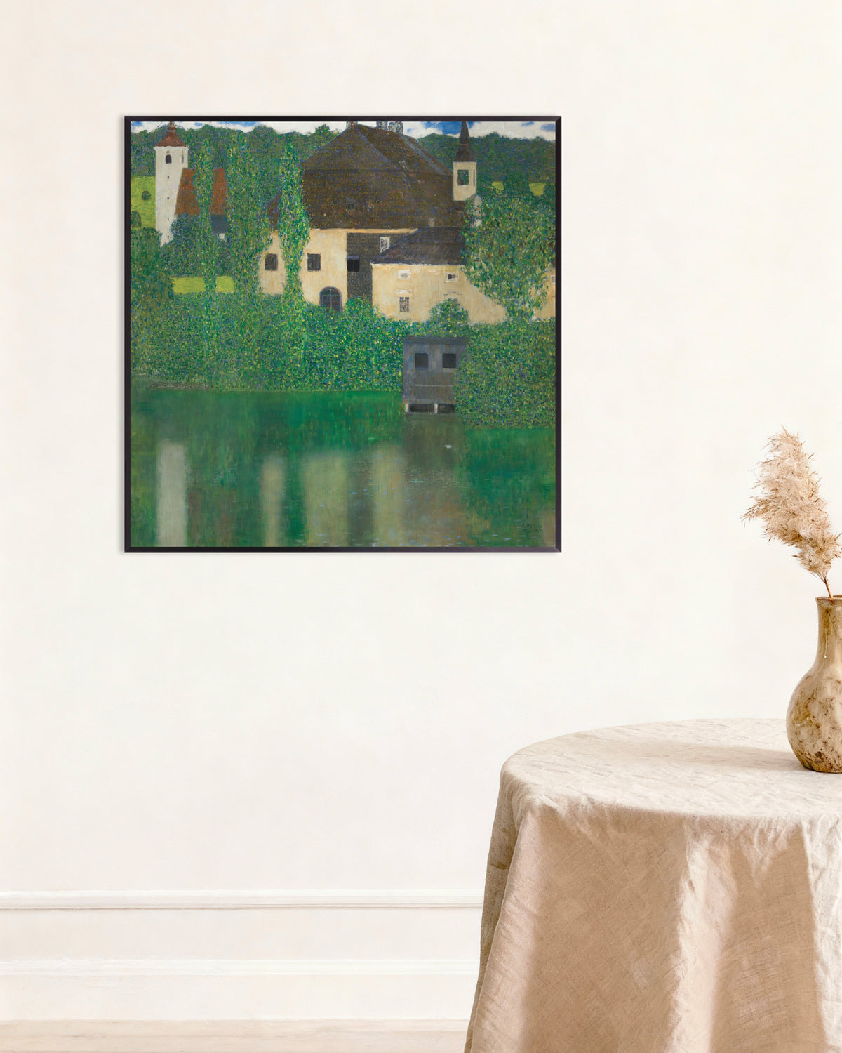 Poster av Vattenslottet (1908–1909) av Gustav Klimt, med metallram