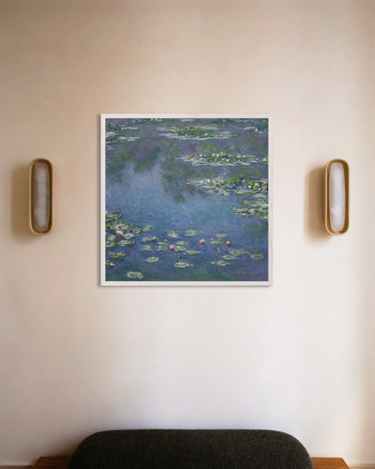 Poster Näckrosor (1906) av Claude Monet med vit träram