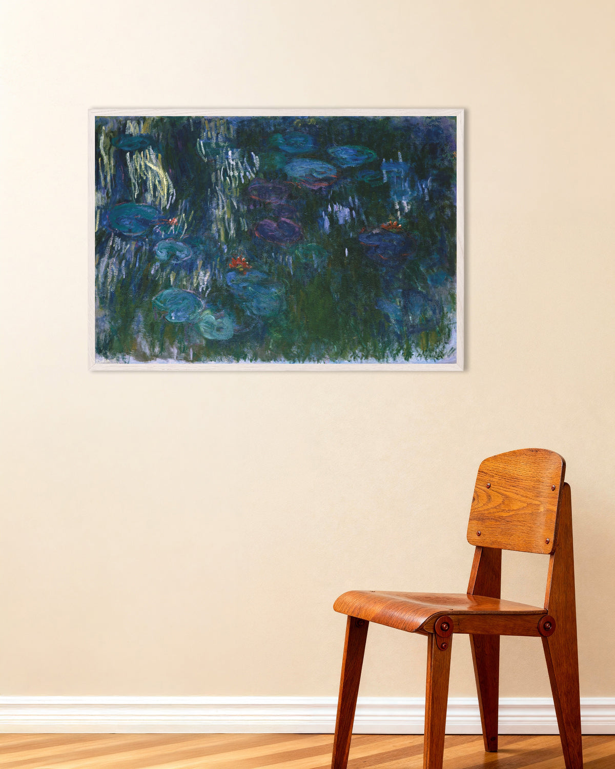 Poster Näckrosor (1916–1919) av Claude Monet med vit träram