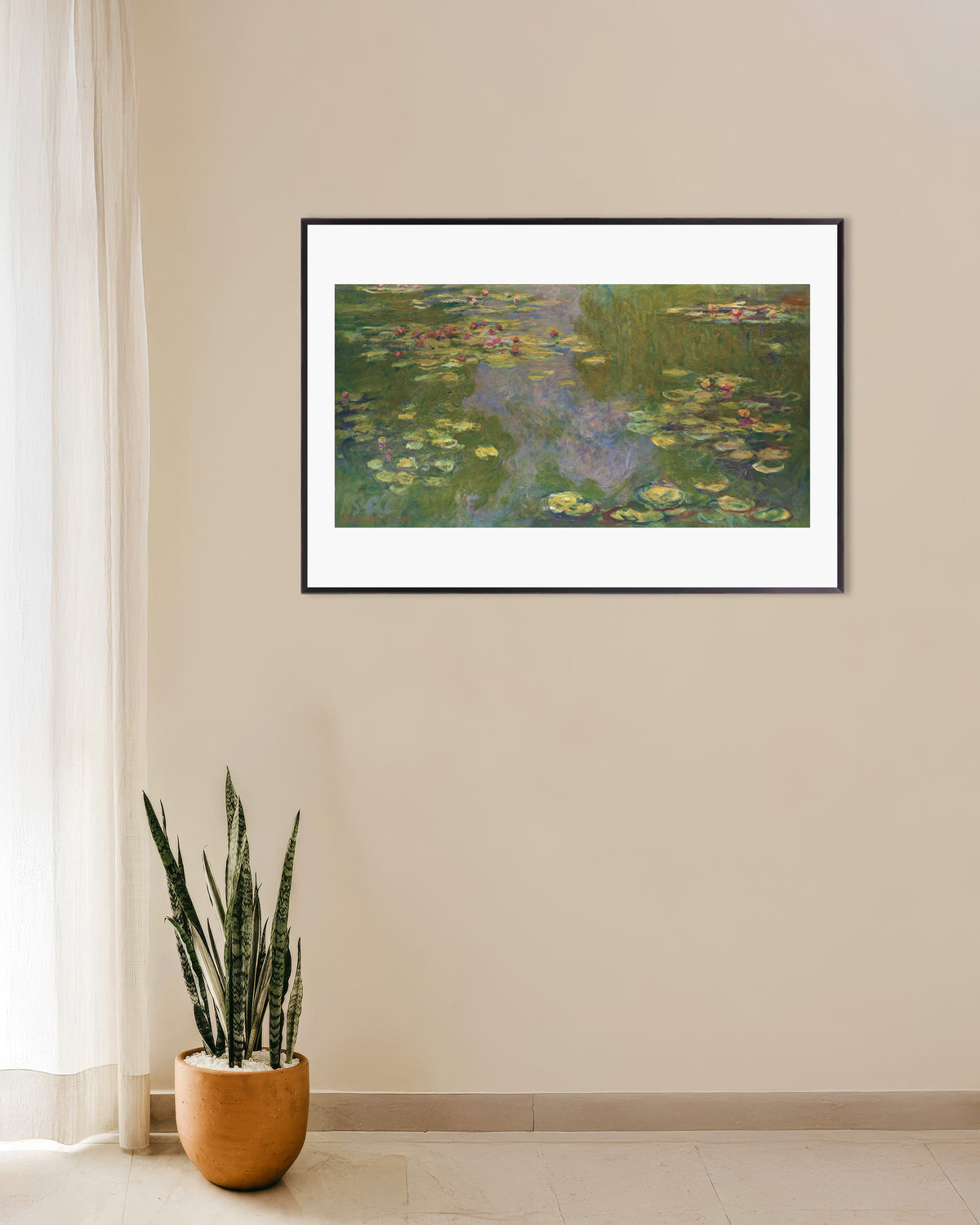 Poster Näckrosor (1919) av Claude Monet med metallram