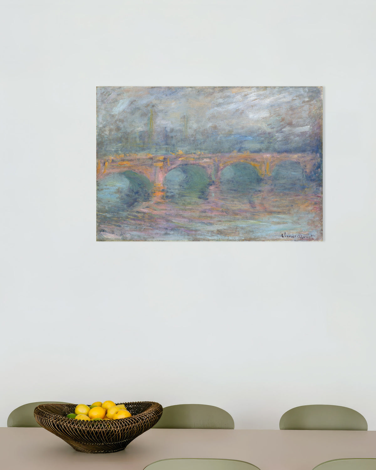 Poster Waterloo Bridge, London, i solnedgången (1904) av Claude Monet