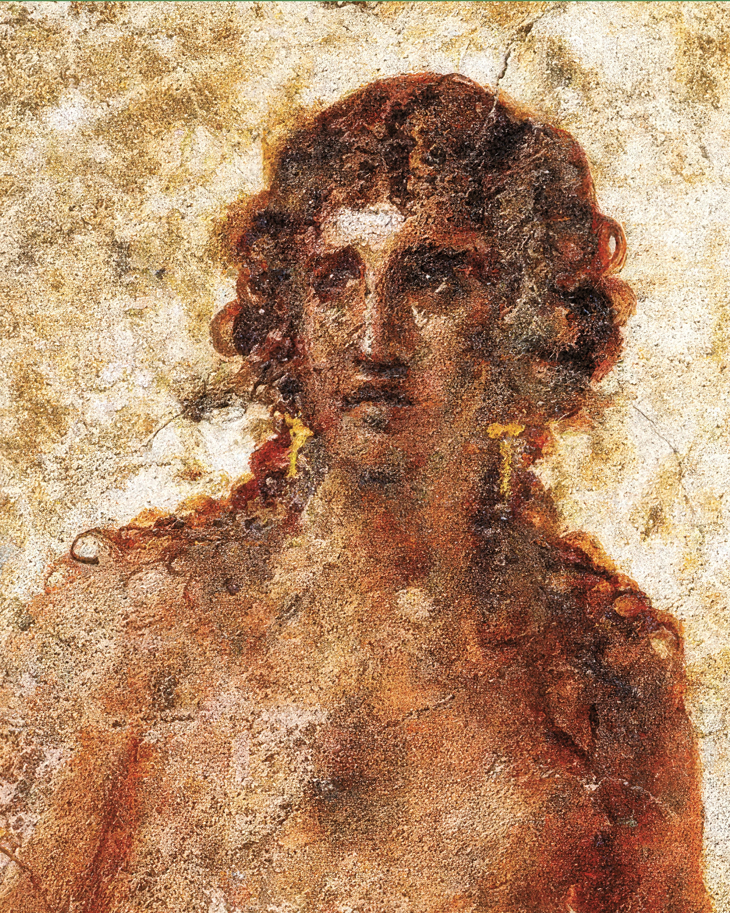 Kvinna som bär vattenhink freskposter