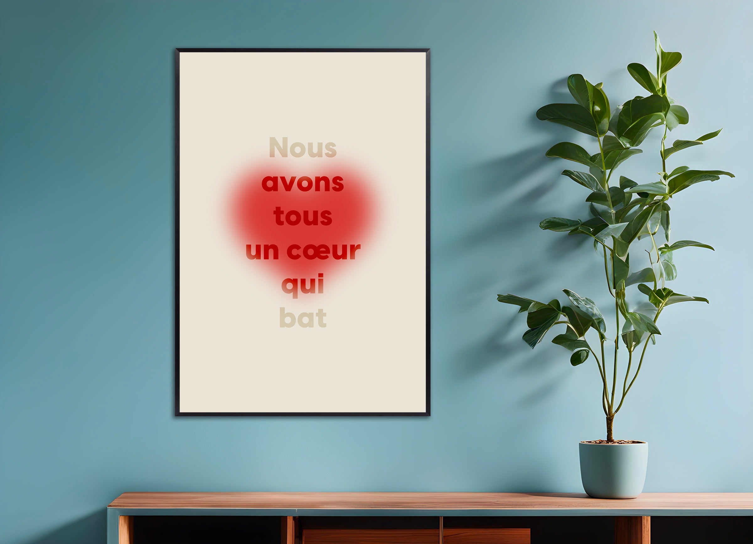 Poster with metal frame: We all have a Beating Heart - Love, Romantic