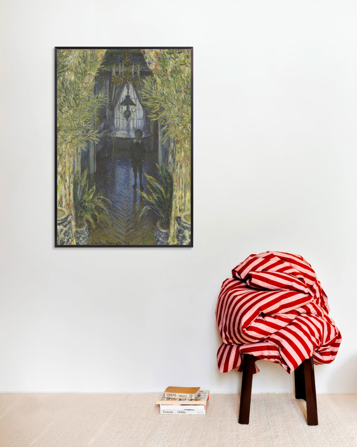 Poster Ett hörn av lägenheten (1875) av Claude Monet med metallram