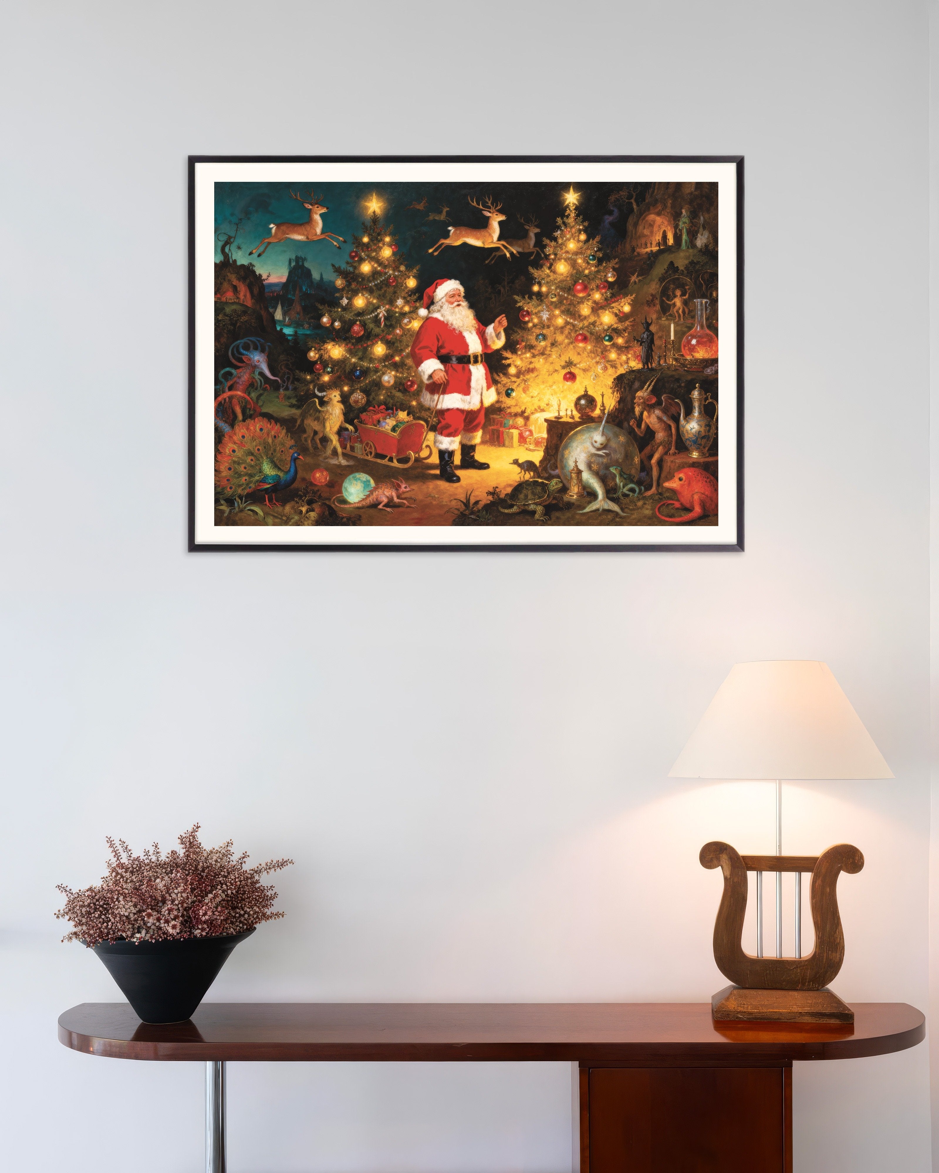 Poster of A strange and fantastic Christmas poster, with metal frame