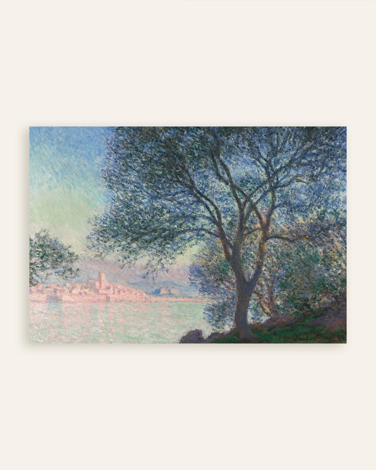 Poster Antibes sett från La Salis (1888) av Claude Monet, miniatyr