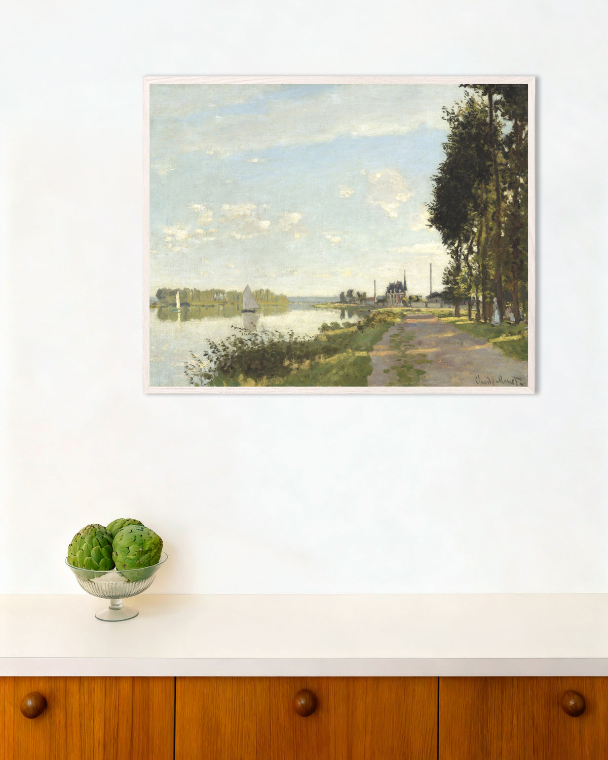 Poster Argenteuil (ca 1872) av Claude Monet med vit träram